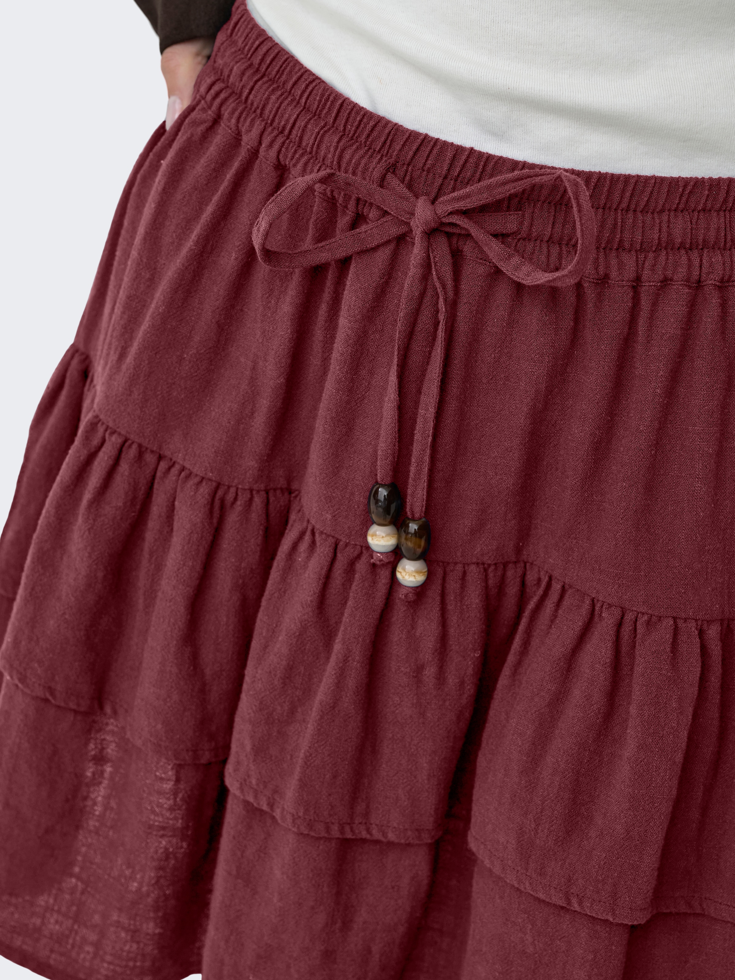 ONLY Minijupe »ONLSWAR STRING SHORT SKIRT WVN« Coton