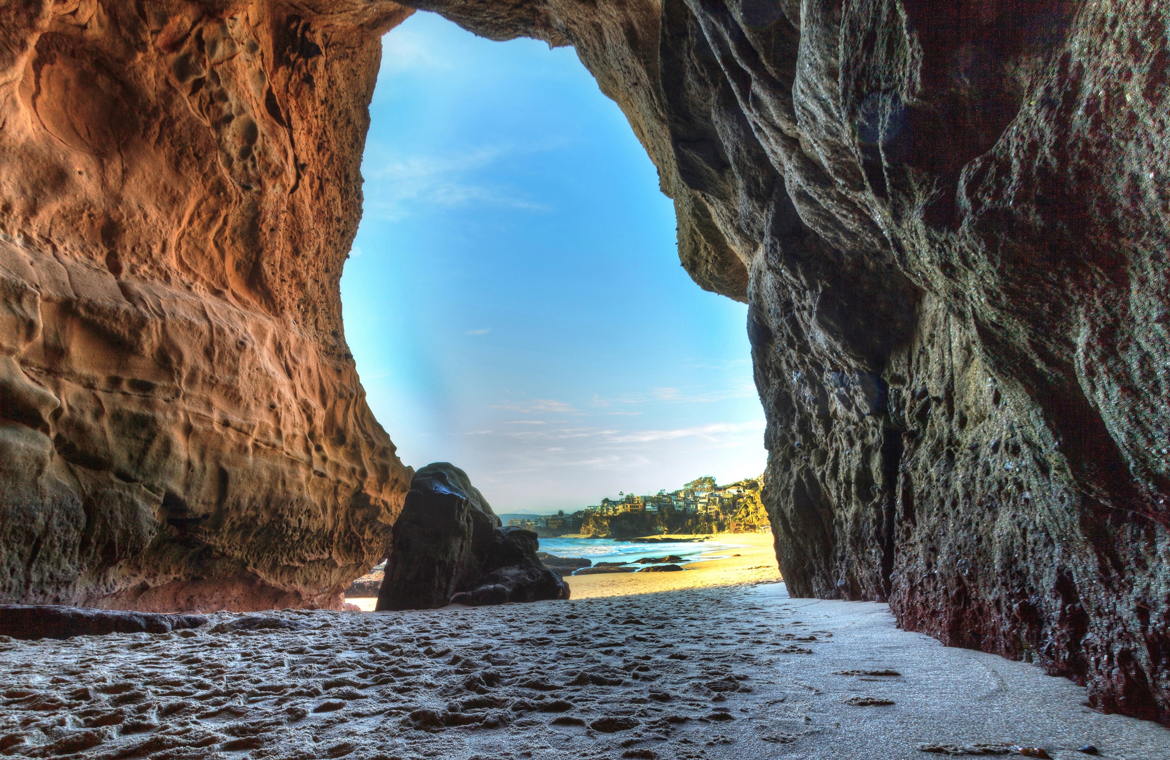Image of Papermoon Fototapete "GROTTE-HÖHLE LAGUNA BEACH MEER FELSEN GEBIRGE DÜNEN"