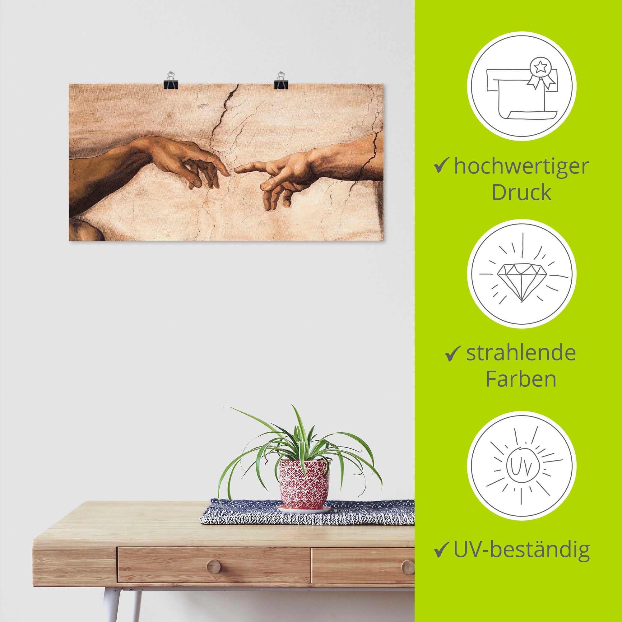 Artland Fresque murale »Hände« 1 cuis tlg. als Alubild, Outdoorbild, Leinwandbild, Poster, Wandaufkleber