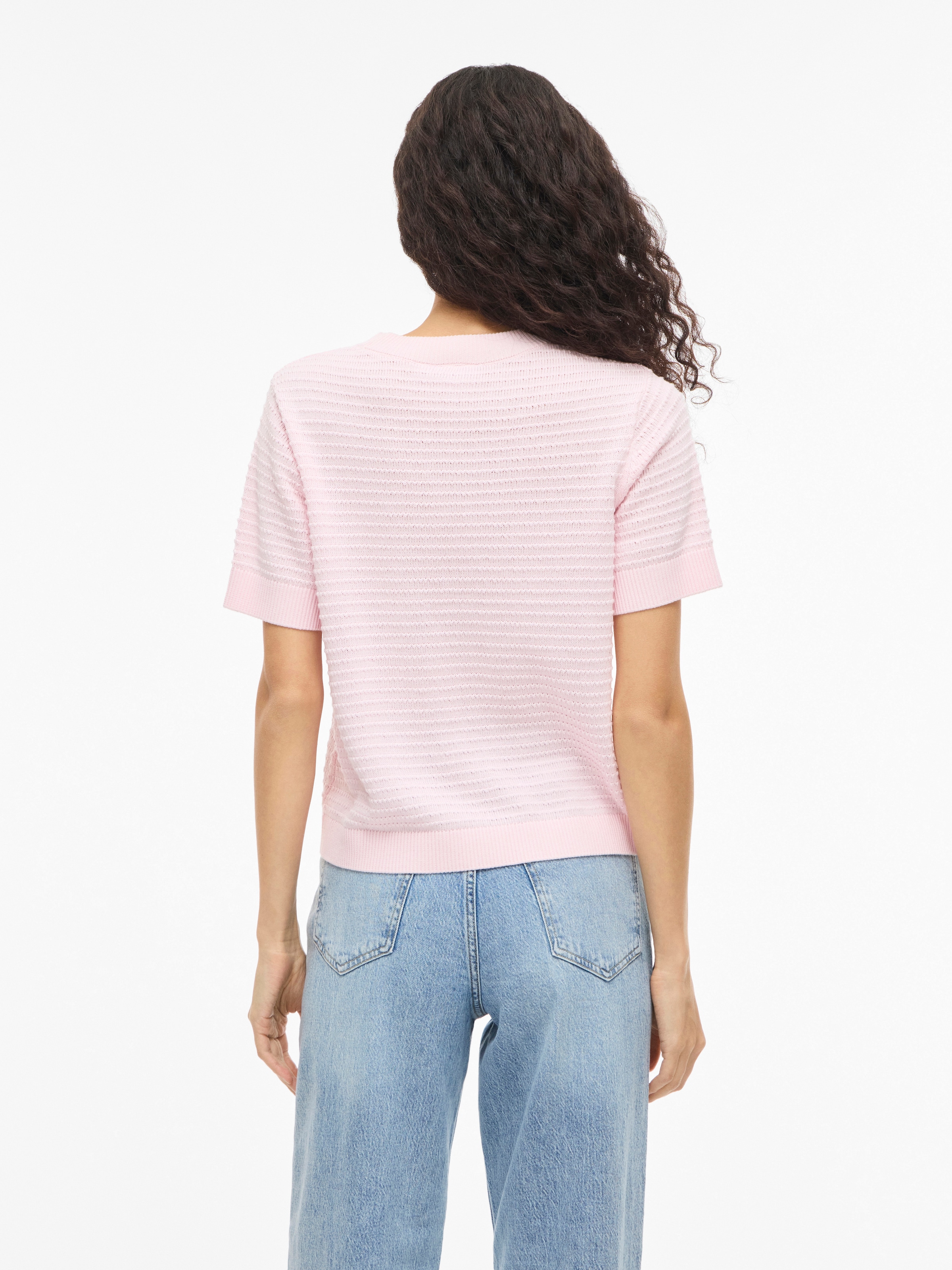 Vila Pull à manches courtes »VILOLLO O-NECK S/S DETAIL KNIT TOP- NOOS«