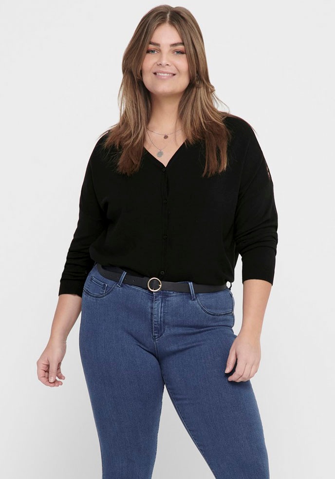 Image of ONLY CARMAKOMA Strickjacke »CARLADY«, mit Spitzenbesatz am Rücken bei Ackermann Versand Schweiz