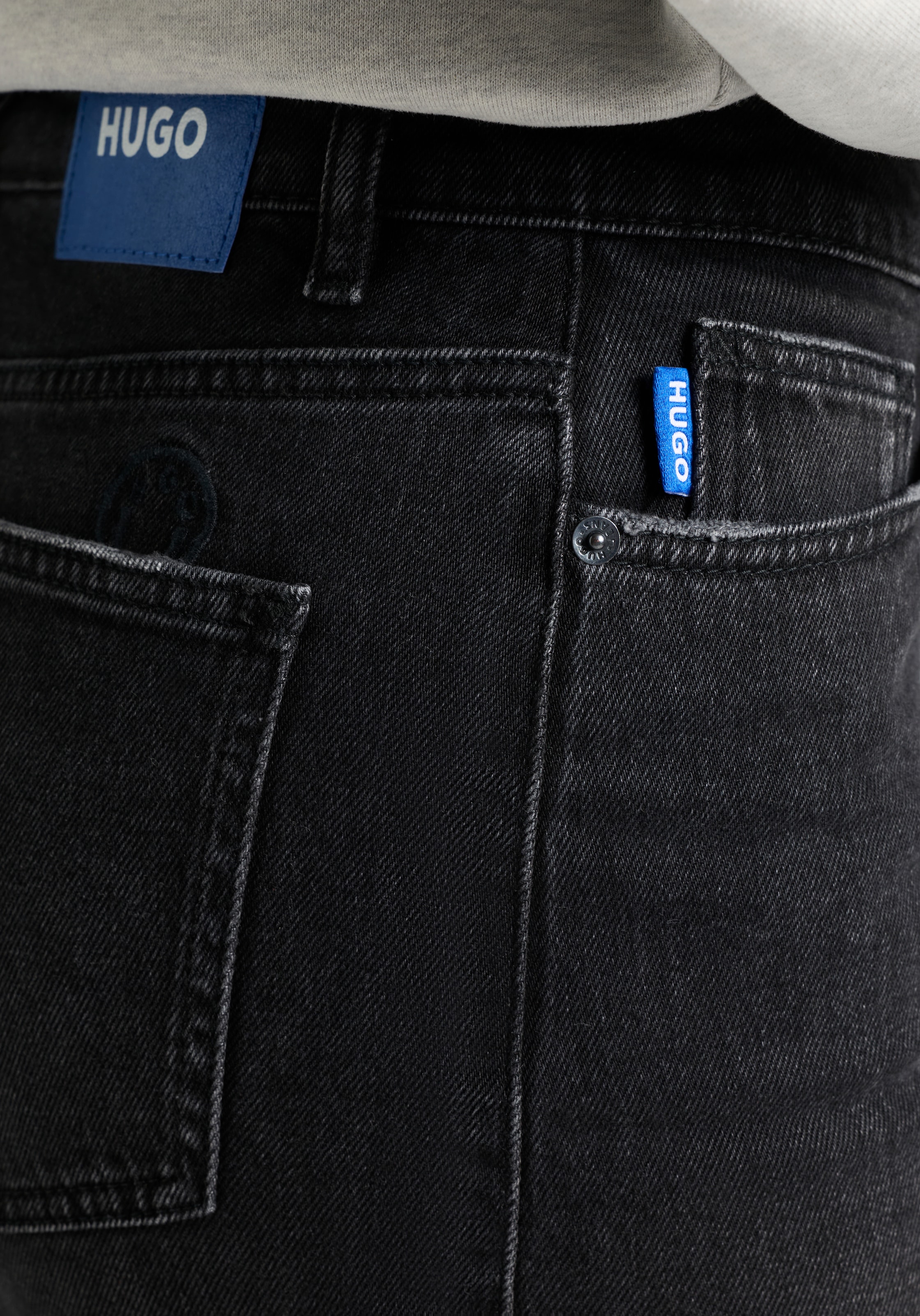 HUGO Blue Jupe en jean »Goja« in Midi-Länge, mit asymmetrischem Schlitz