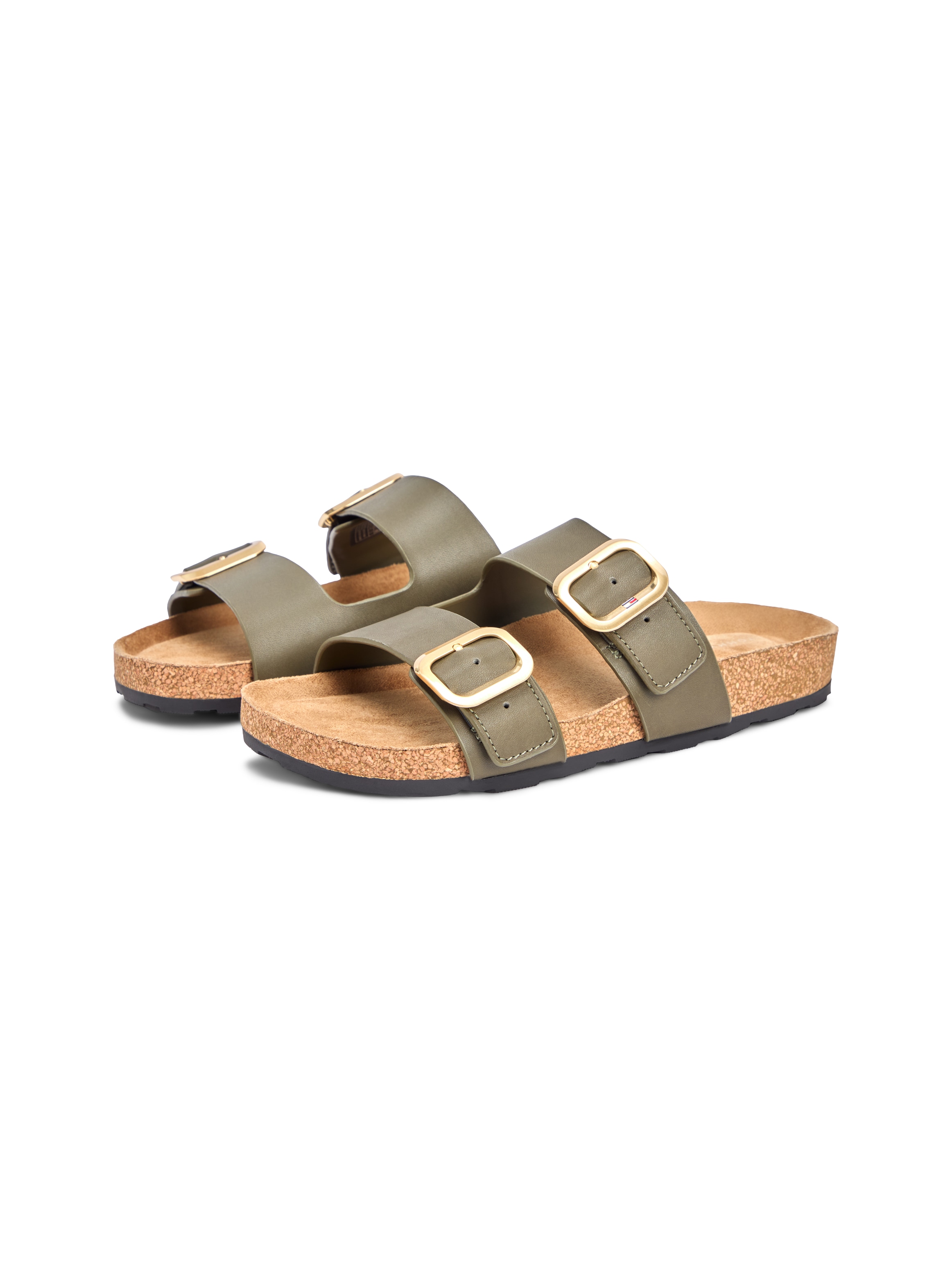 Image of Tommy Hilfiger Pantolette "TH CLASSIC CORK SANDAL LEATHER" Sommerschuh, Schlupfschuh, Flat mit Logoemblem