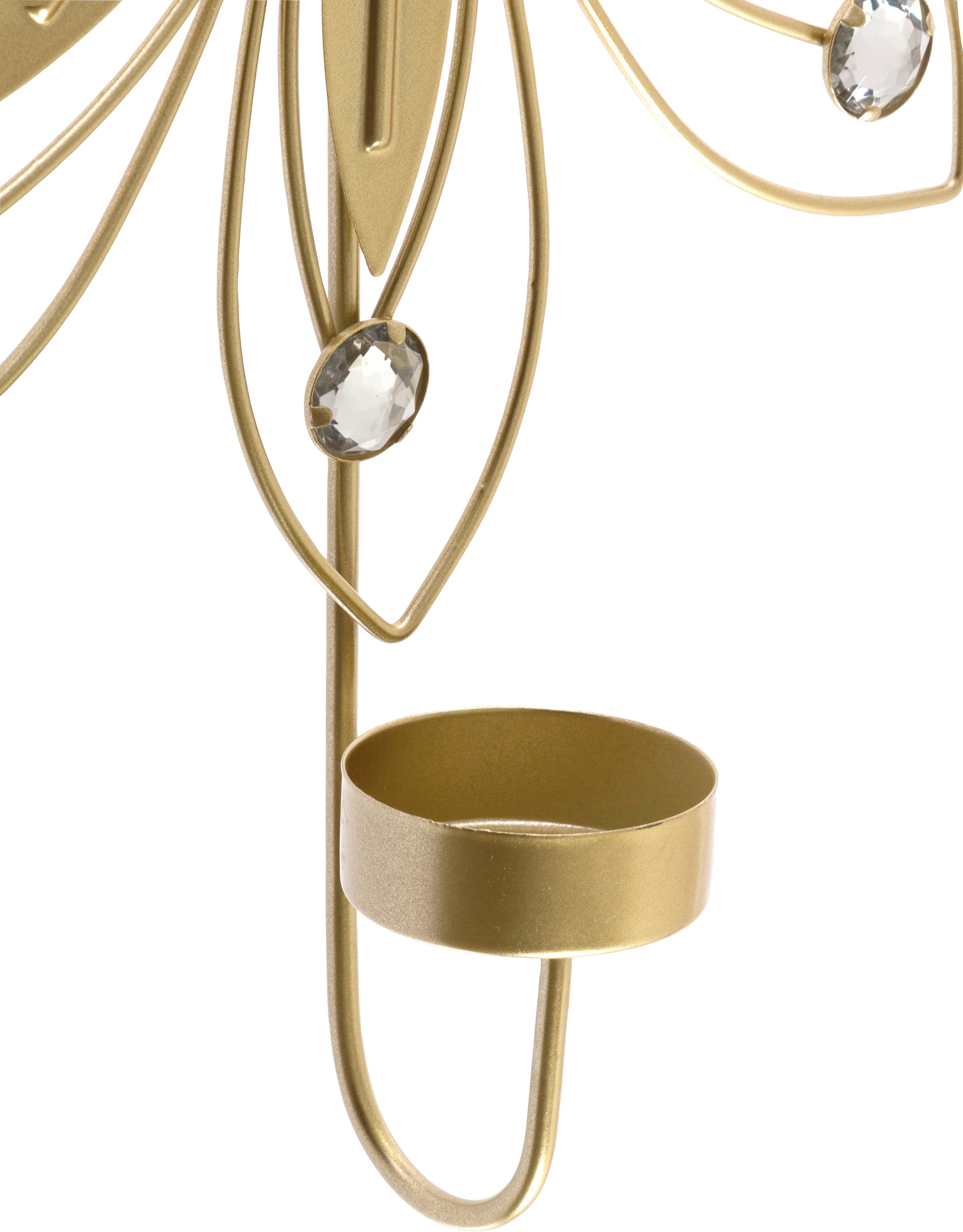 Myflair Möbel & Accessoires Wandkerzenhalter »Ballala, goldfarben«, (Set, 4 St.), modern, Landhaus, Shabby Chic, goldfarben