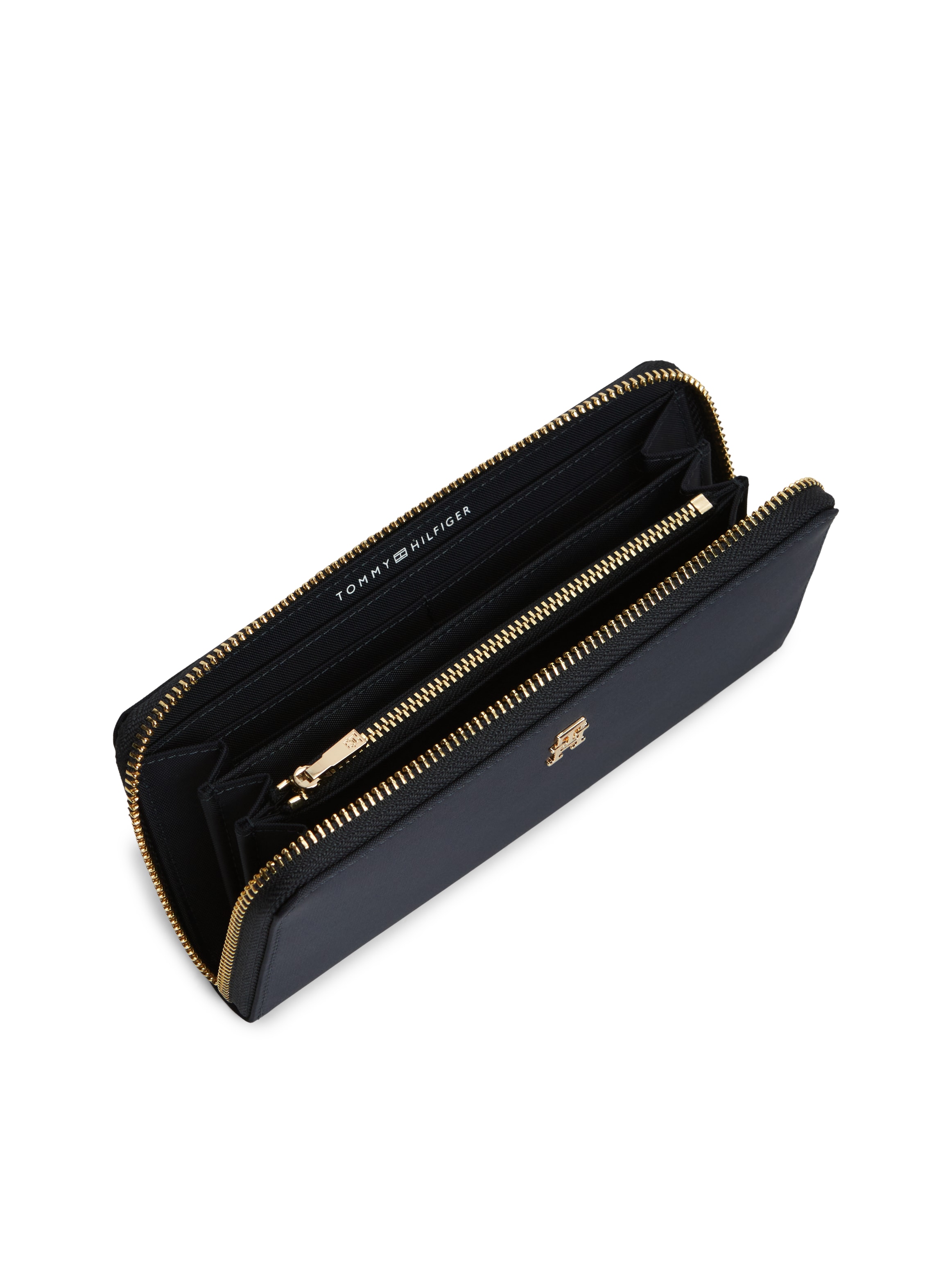 Tommy Hilfiger Porte-monnaie »POPETTE LRG ZA NYLON« Portefeuille pour femmes, porte-monnaie avec élément décoratif logo TH