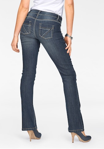 Bootcut-Jeans »mit Kontrastnähten«