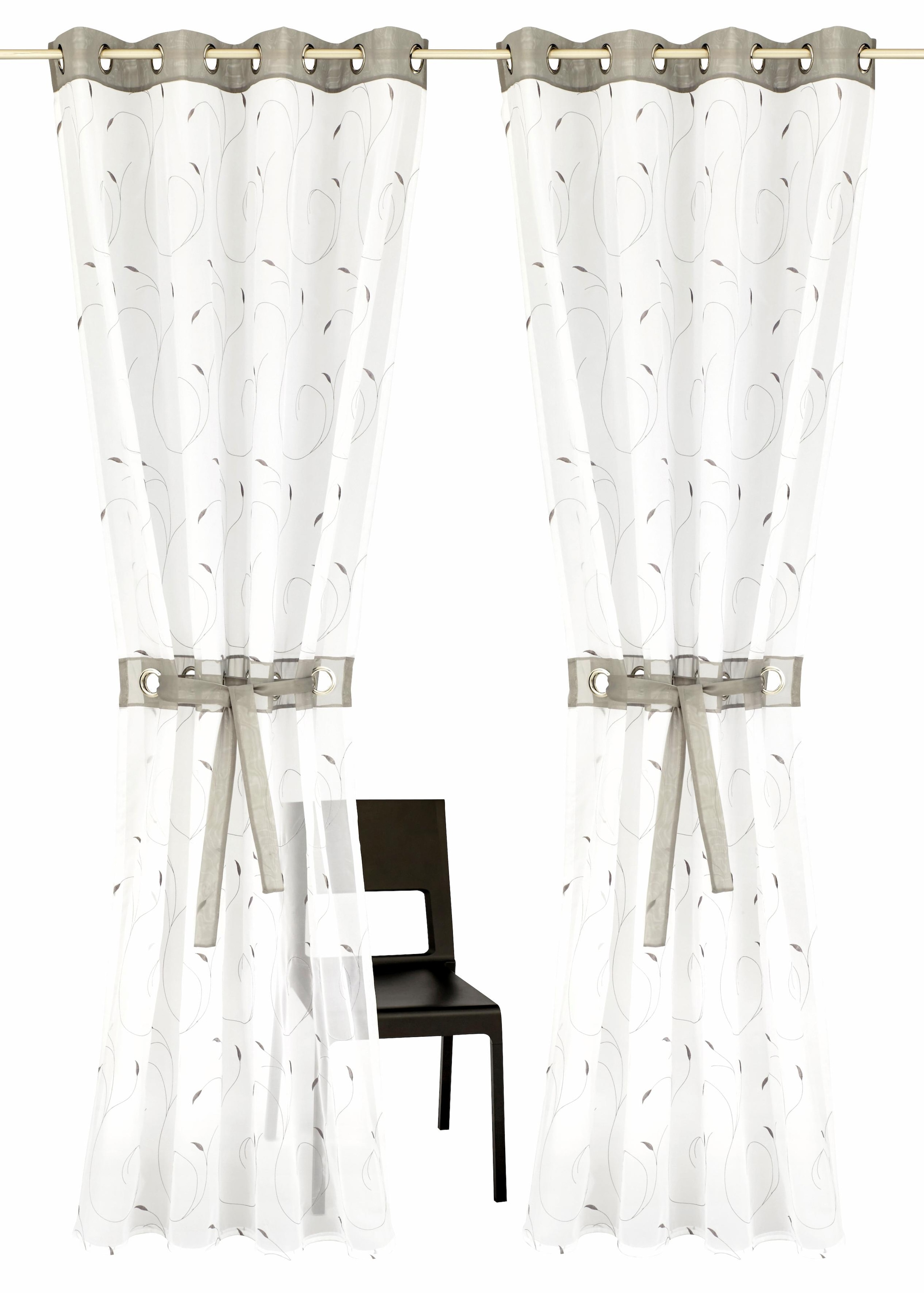 Gardine transparent, »Jaca«, Voile, bestickt, inkl. Home kaufen St.), günstig affaire Raffhalter (2