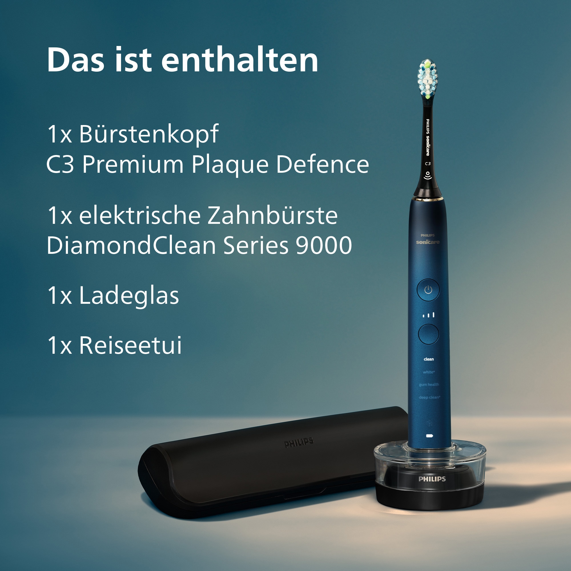 Philips Sonicare Elektrische Zahnbürste »DiamondClean 9000 Special Edition HX9911« 1 Stk. Aufsteckbürsten mit integriertem Drucksensor, 4 Putzprogramme und 3 Intensitätsstufen