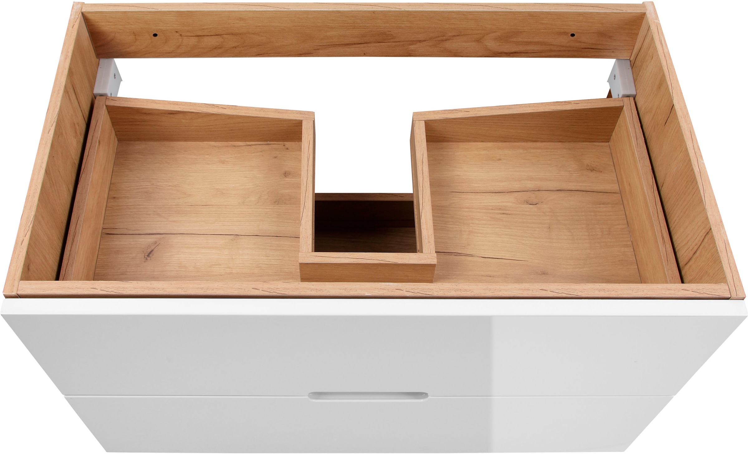 welltime Badmöbel-Set »Lund Badmöbel Set Badschrank Badezimmerset«, (Komplett-Set, 3 St.), Waschtisch, Spiegelschrank und Becken Breite 80cm
