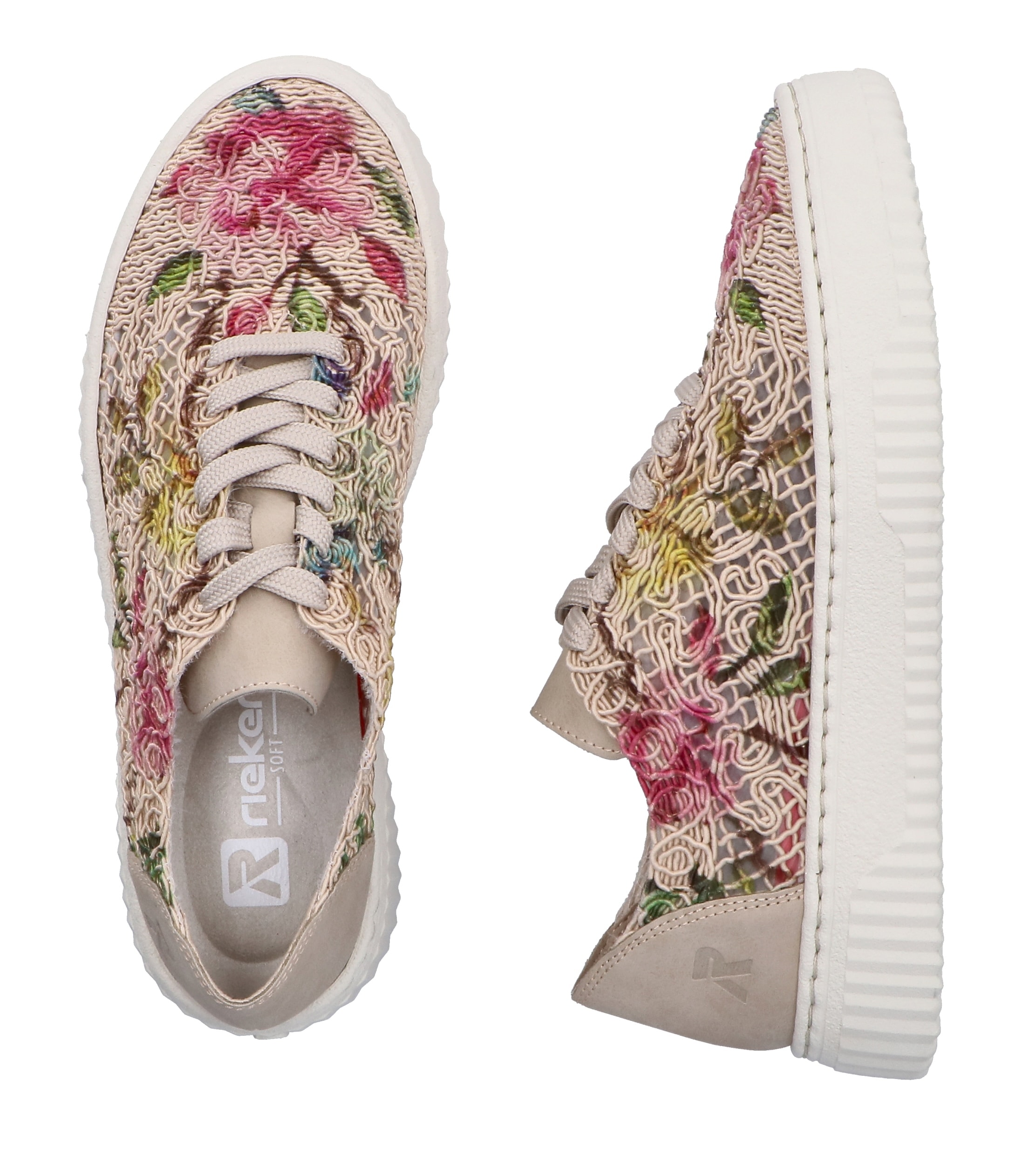 Rieker Baskets à plateforme  chaussure à lacets, chaussure basse en finition vegan