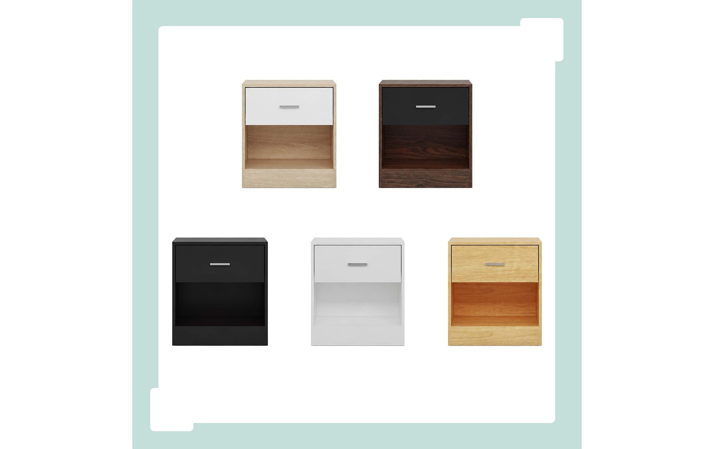 relaxdays »relaxdays Nachttisch 39 x 41 cm,  Weiss/Braun ,  2er Set«