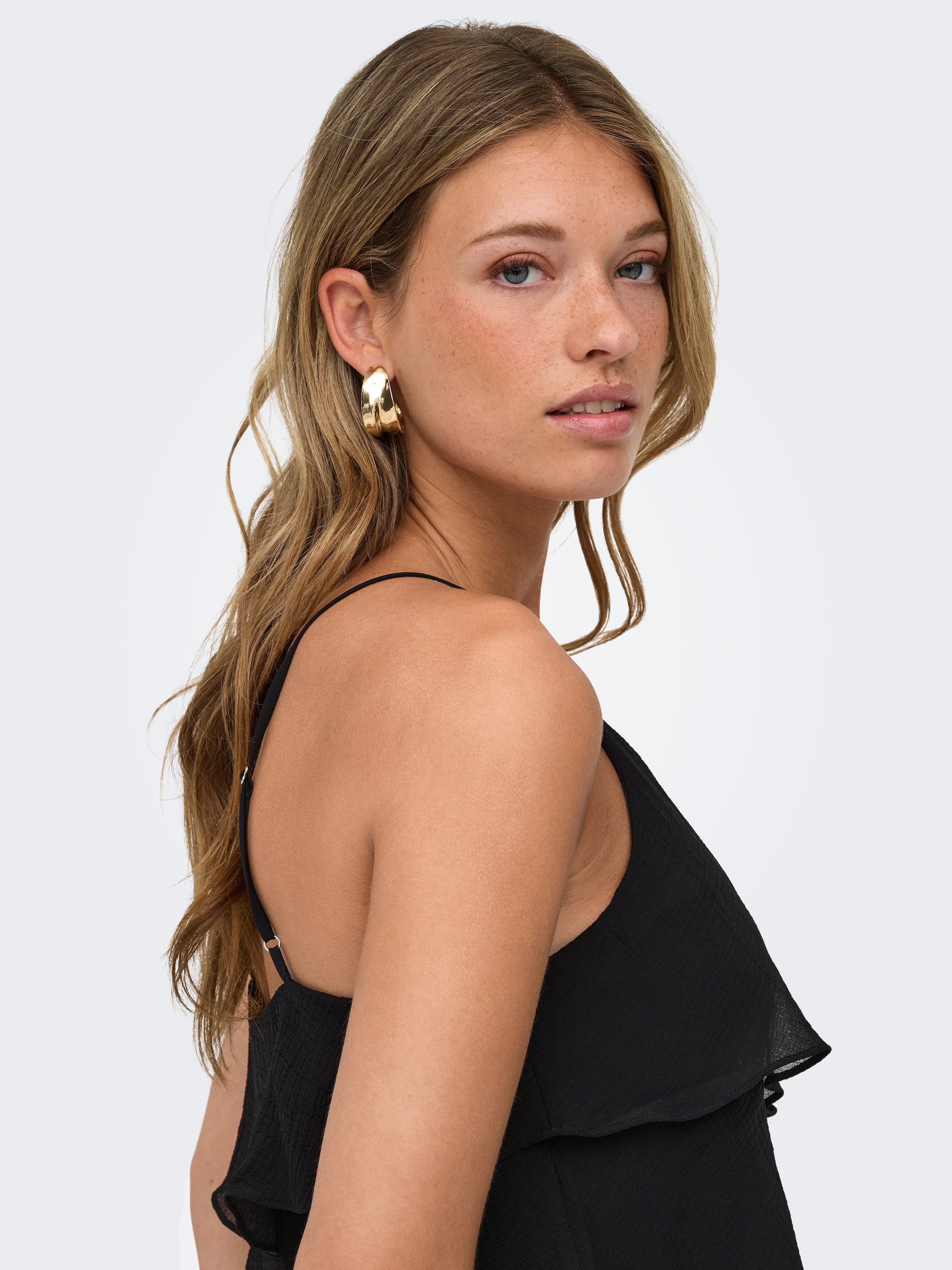 ONLY Trägertop »ONLLINN LIFE FLOUNCE SINGLET WVN NOOS« Kunstfaser, regular fit