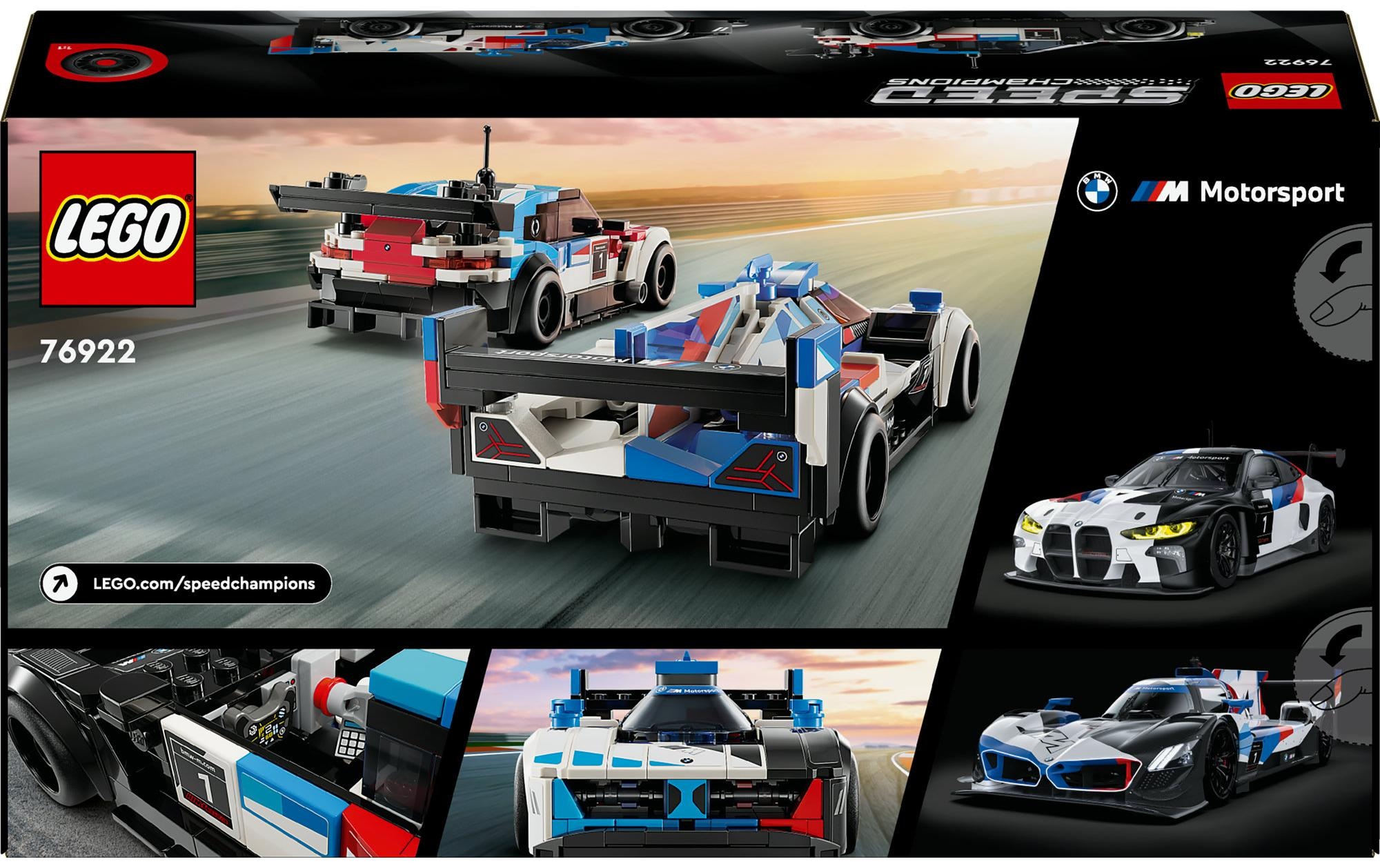 LEGO® Spielbausteine »Speed Champions BMW M4 GT3 & BMW M Hybrid V8 Rennwagen«, (676 St.)