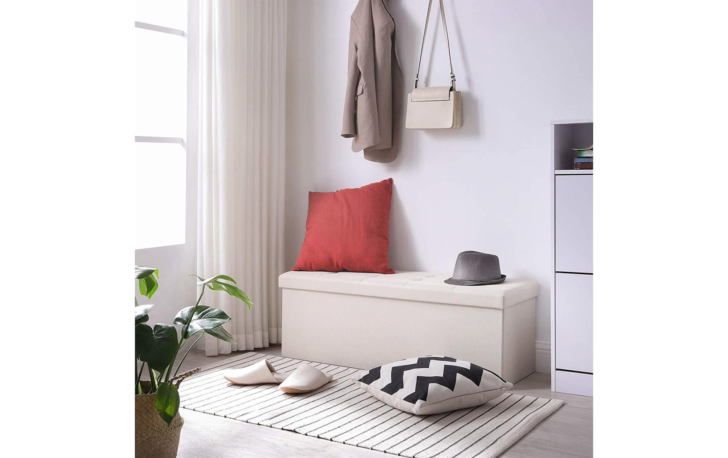SONGMICS Sitztruhe »Ottomane mit Stauraum 110 x 38 cm«