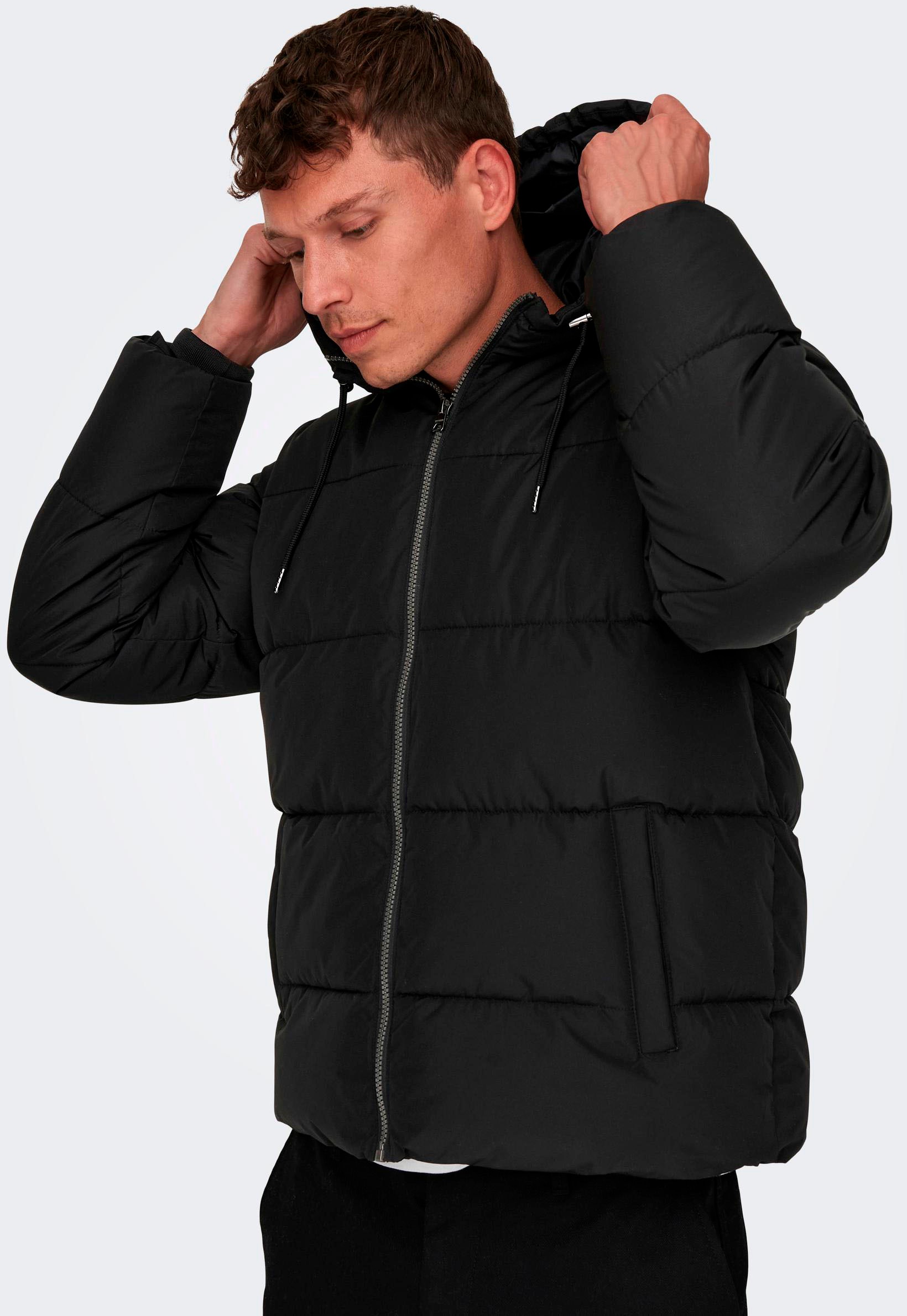 ONLY & SONS Veste matelassée »ONSMARLON LIFE HOOD PUFFER JACKET OTW VD« mit Kapuze