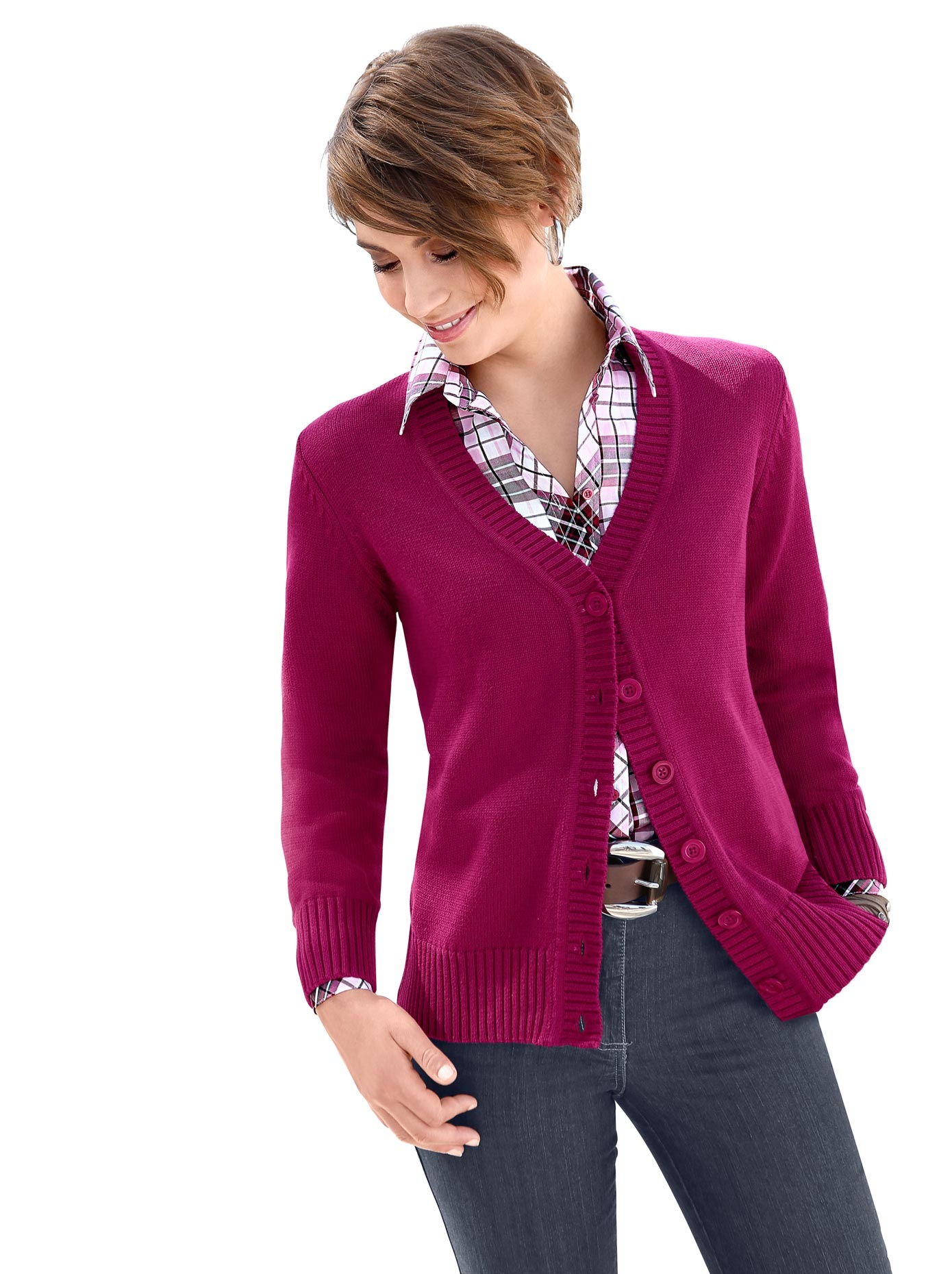 Strickjacke in »fully fashioned«-Verarbeitung