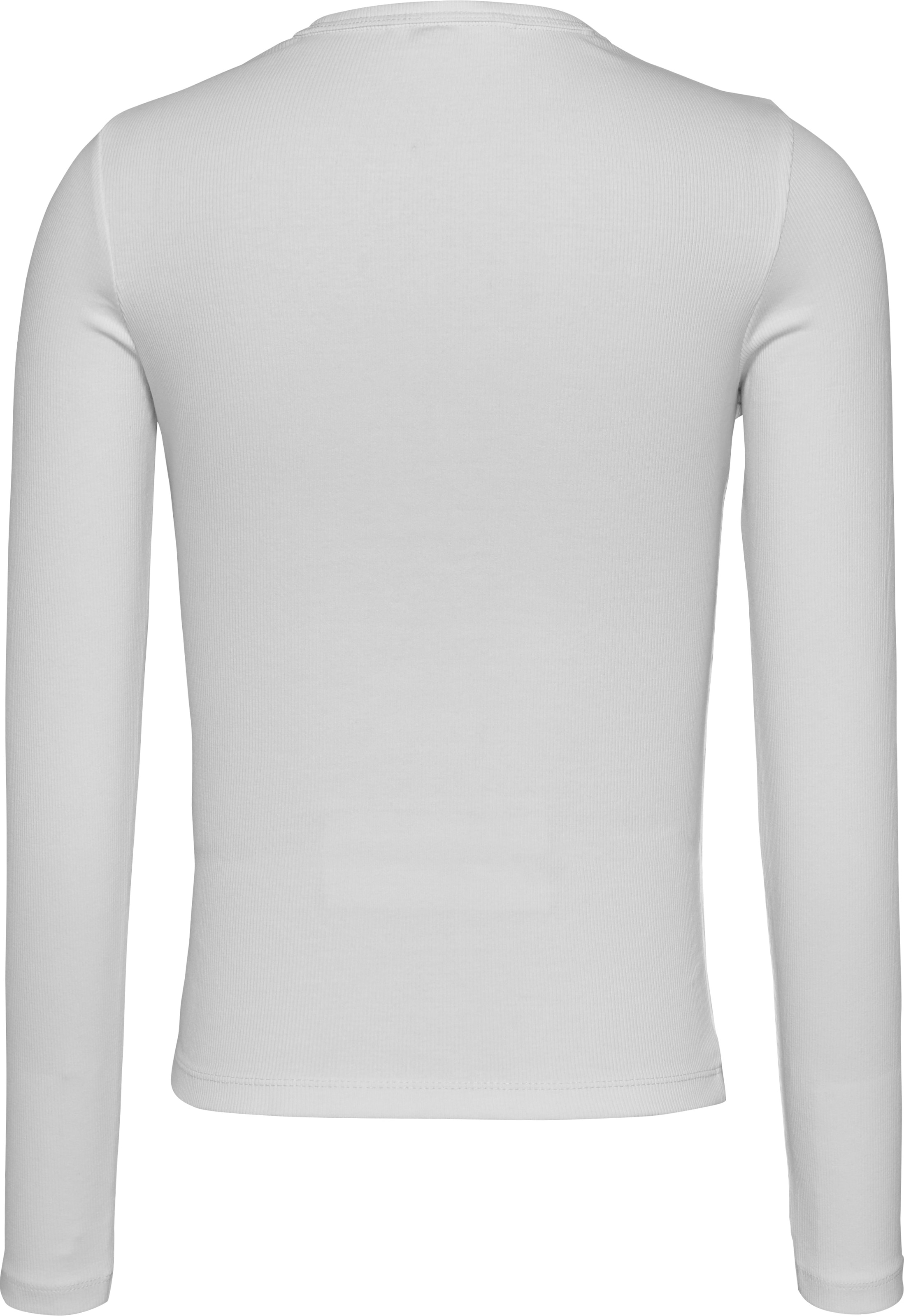 Tommy Jeans Langarmshirt »Slim Essential Rib Longsleeve Rippshirt«, in Rippoptik, mit Logostickerei