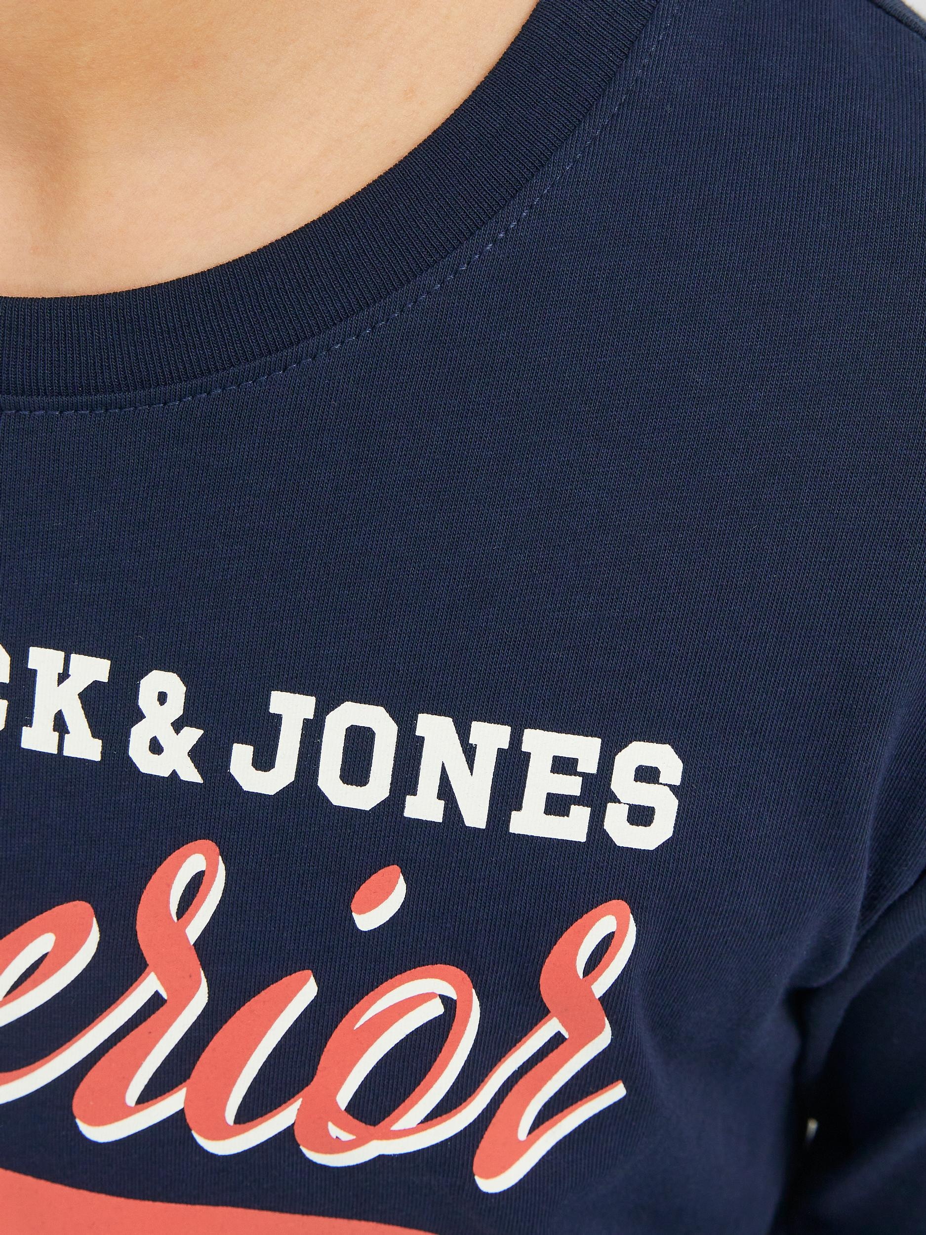 Jack & Jones Junior Langarmshirt »JJELOGO TEE LS ONECK 2 COL AW23 NOOS JNR«