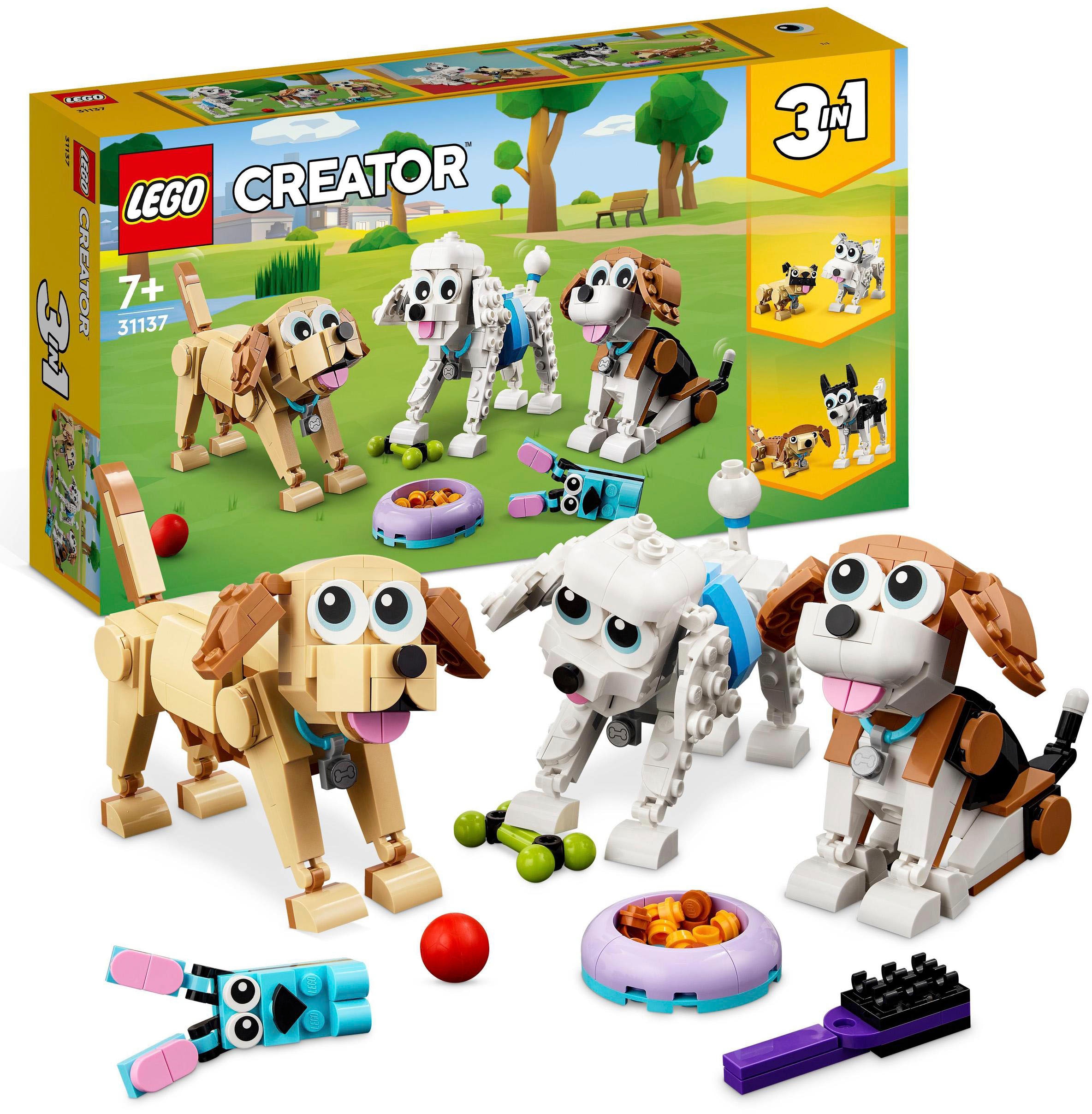 Konstruktionsspielsteine »Niedliche Hunde (31137), LEGO® Creator 3in1«, (475 St.)