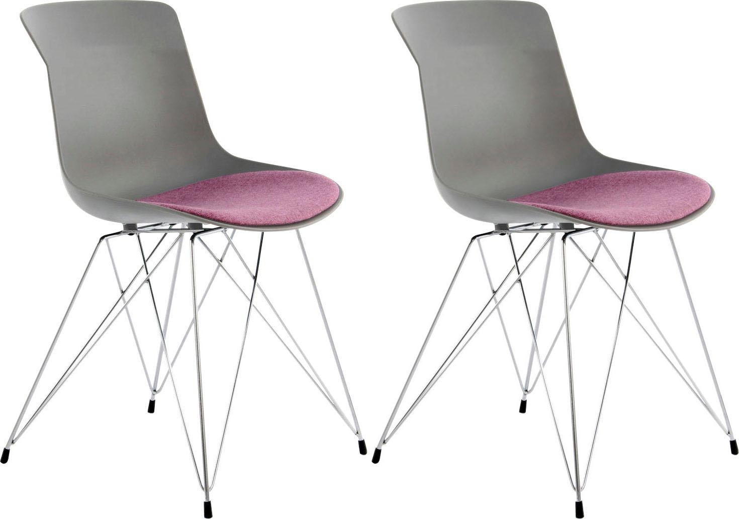 Image of Kayoom Schalenstuhl »Emily«, (Set), 2 St., Polyester, mit farblich abgesetztem Sitzkissen bei Ackermann Versand Schweiz