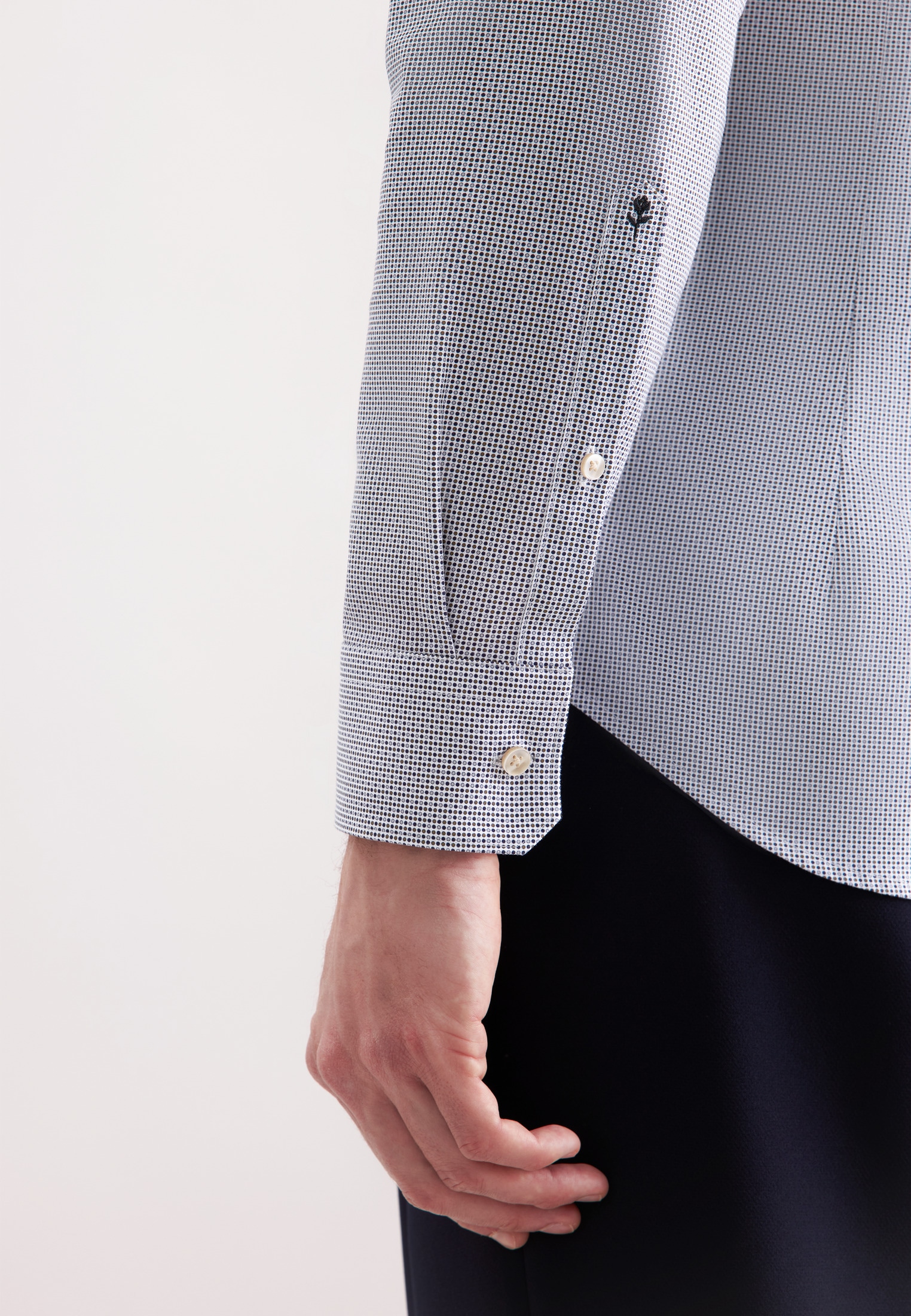 seidensticker Businesshemd »Schwarze Rose« Slim 1/1 Kentkragen Druck