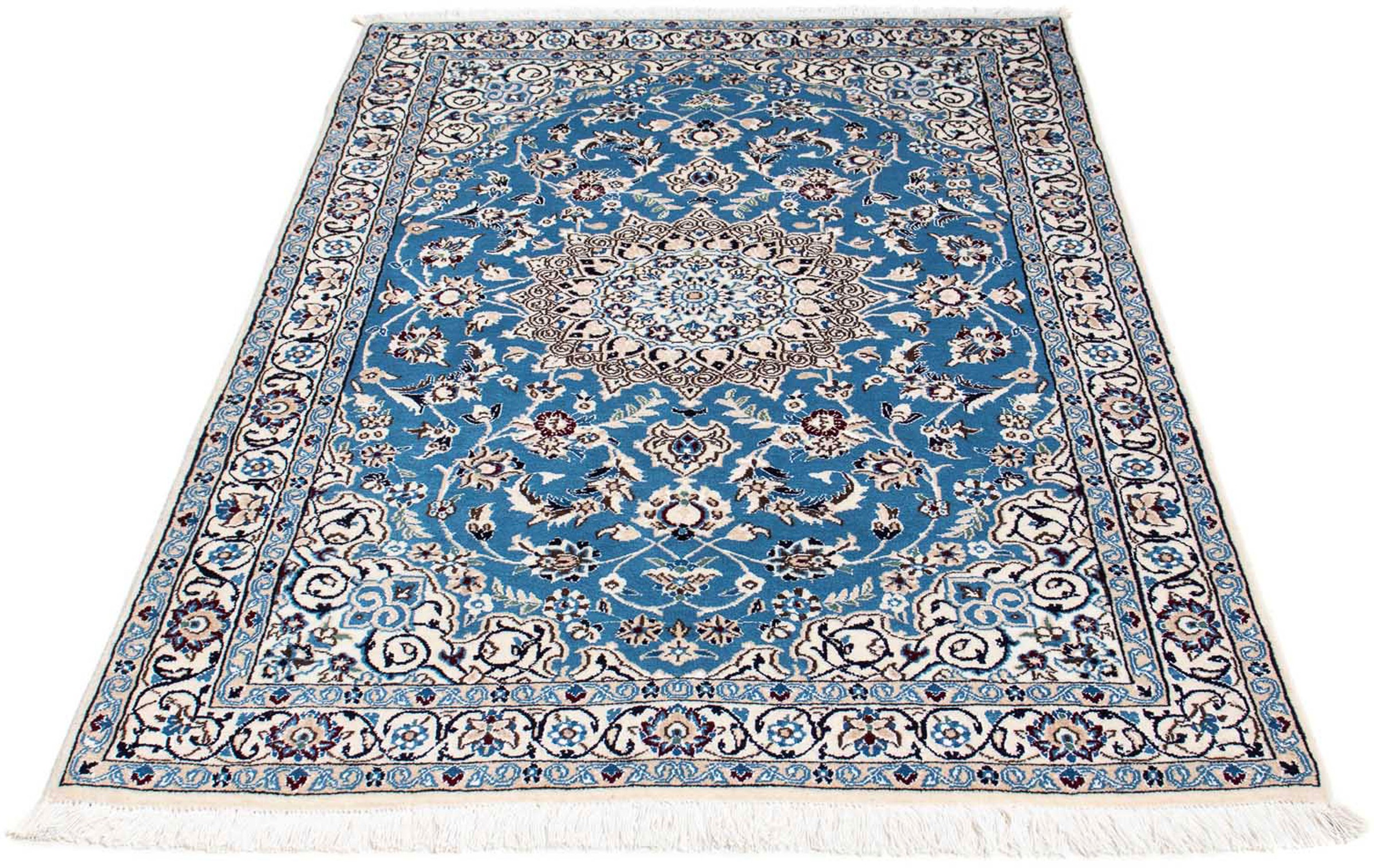 Image of morgenland Orientteppich »Perser - Nain - Royal - 172 x 112 cm - blau«, rechteckig, 10 mm Höhe, Wohnzimmer, Handgeknüpft, Einzelstück mit Zertifikat bei Ackermann Versand Schweiz