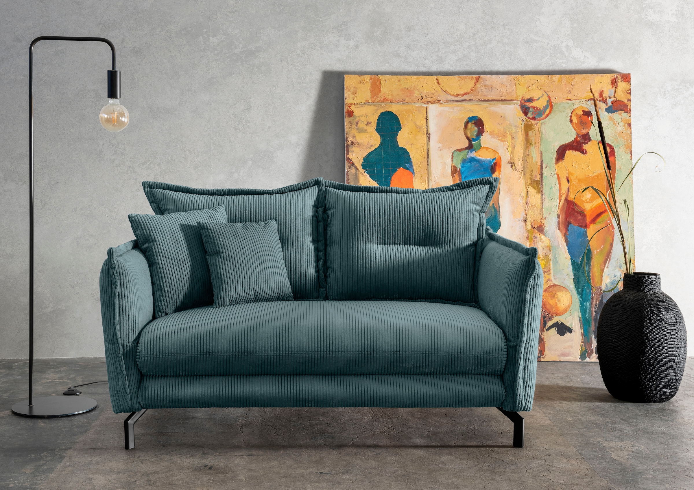 Home affaire Canapé d'angle »Lazio modern und bequem, schmale Armlehnen, tolle Detailverarbeitung« zwei verschiedene Fussfarben wählbar