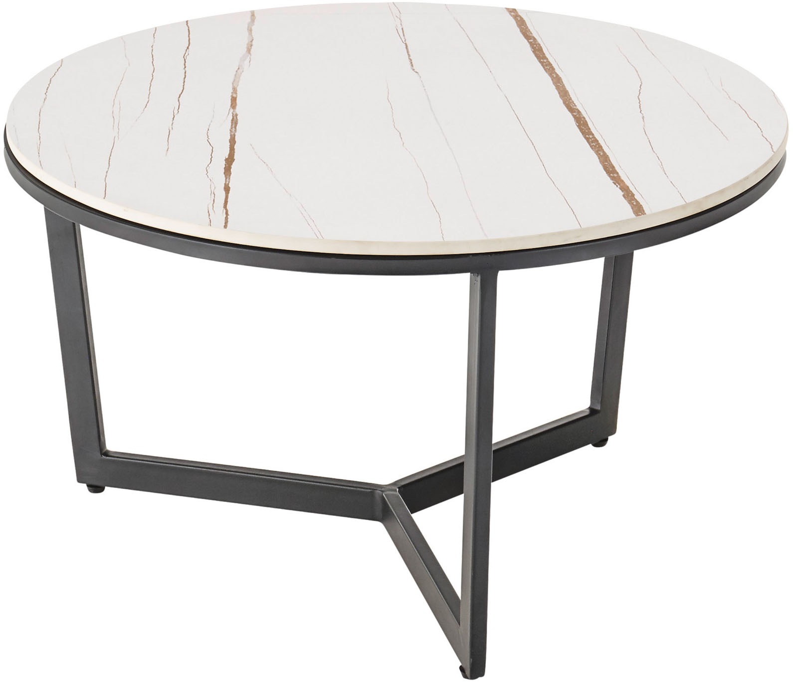 Image of Stolkom Couchtisch "HARPER 2" rund Keramik, Tisch-Platte marmorisiert