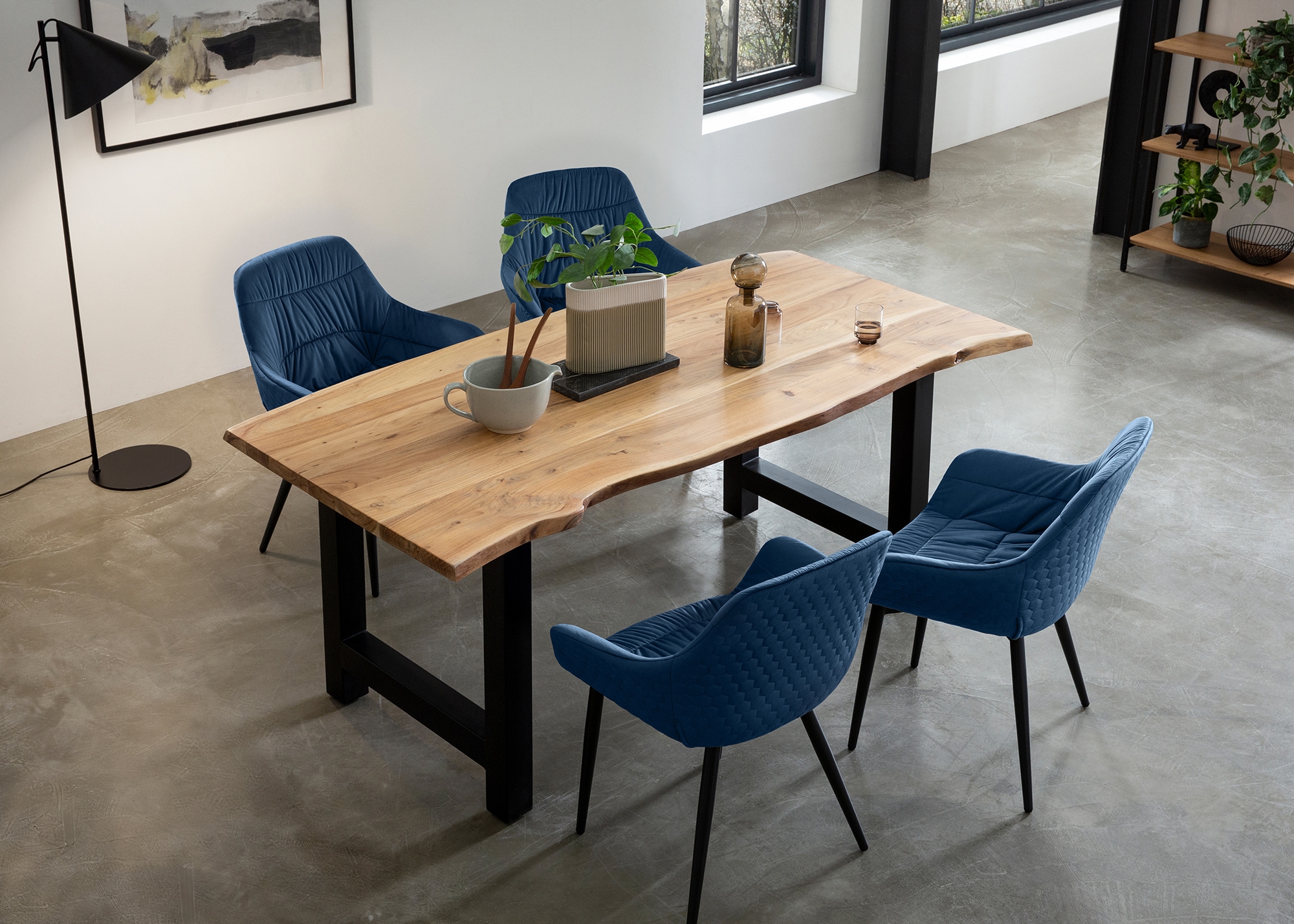 Image of SalesFever Essgruppe "Esszimmerausstattung aus Holz und Metall"