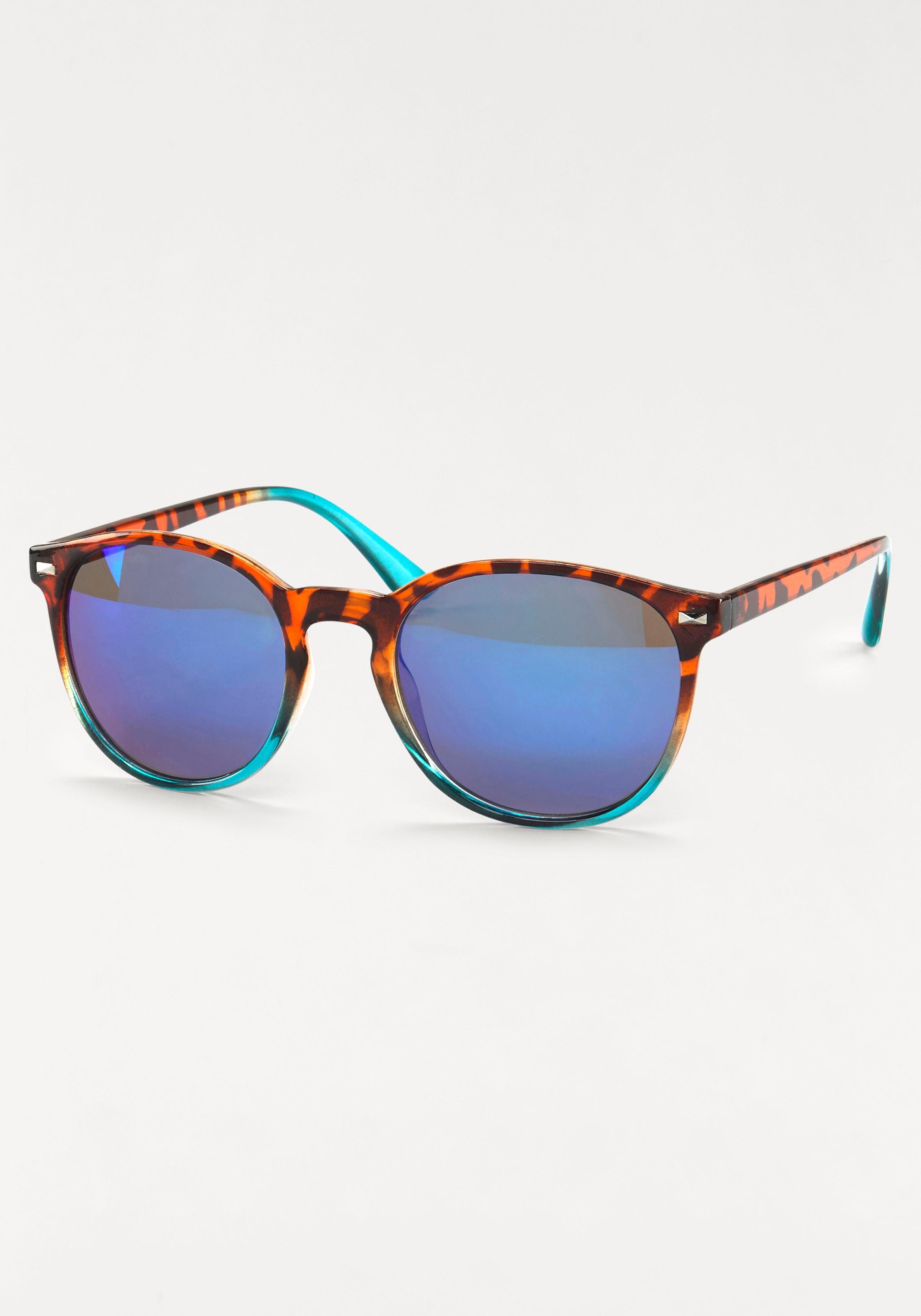 Image of J.Jayz Sonnenbrille, im Retro Style, Vintage Look, Animal Print, Panto-Form bei Ackermann Versand Schweiz