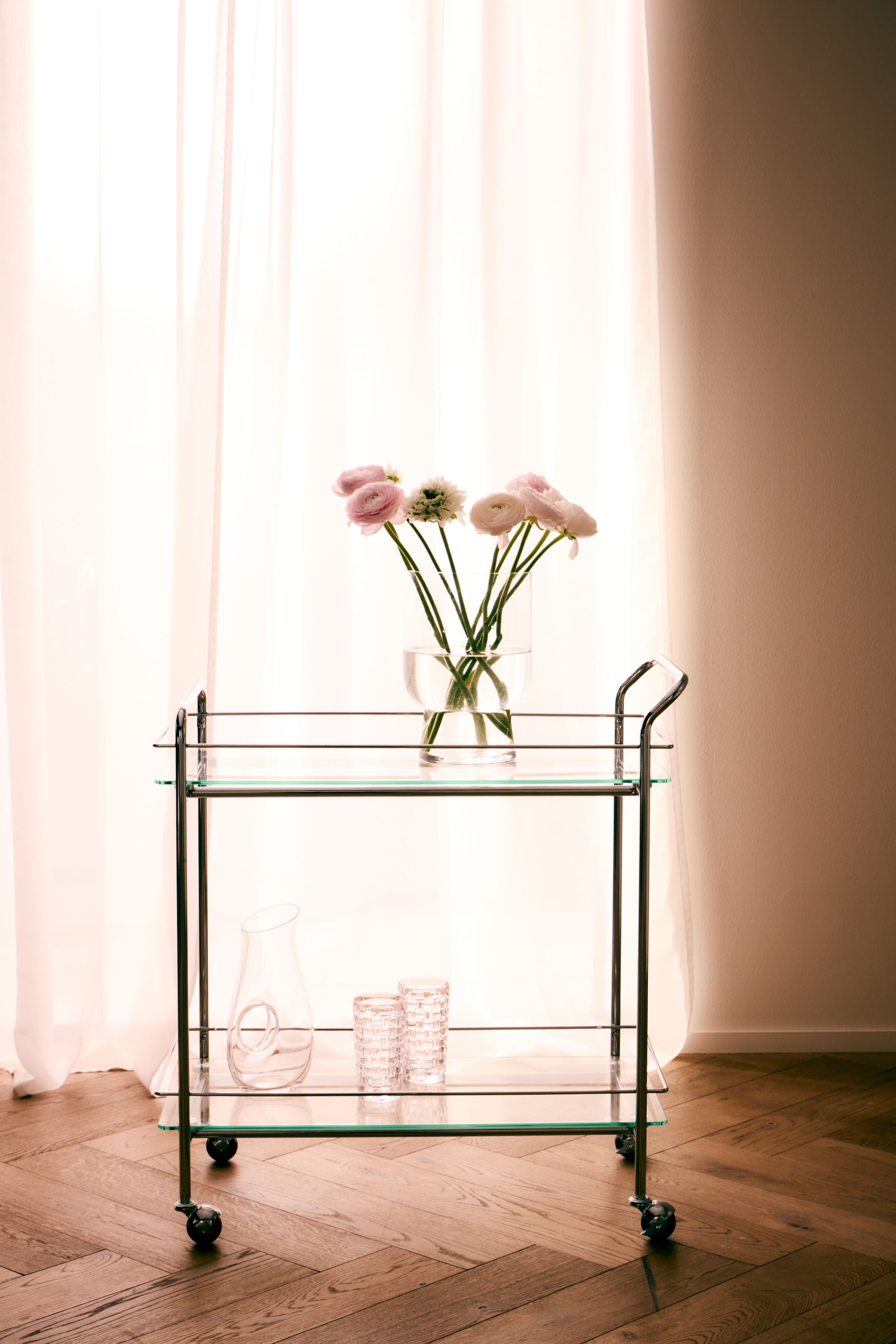 LeGer Home by Lena Gercke Chariot à roulettes »Alimore« mit Glasablagen und Rollen, Modernes Design, Breite 75 cm, Höhe 80 cm