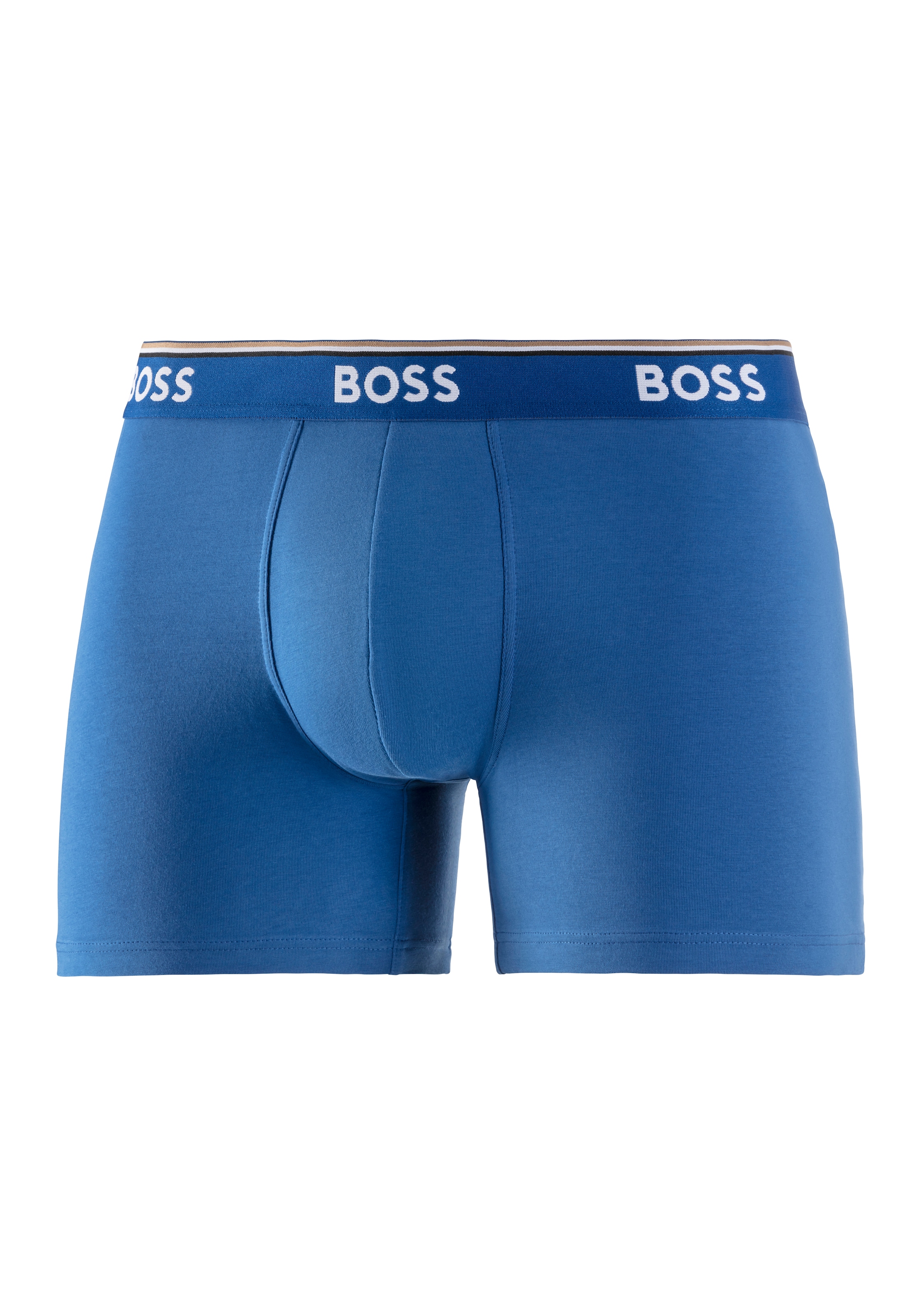 BOSS Langer Boxer »Boxer Brief 3P«, (Packung, 3er-Pack), mit farblich passendem Webbund