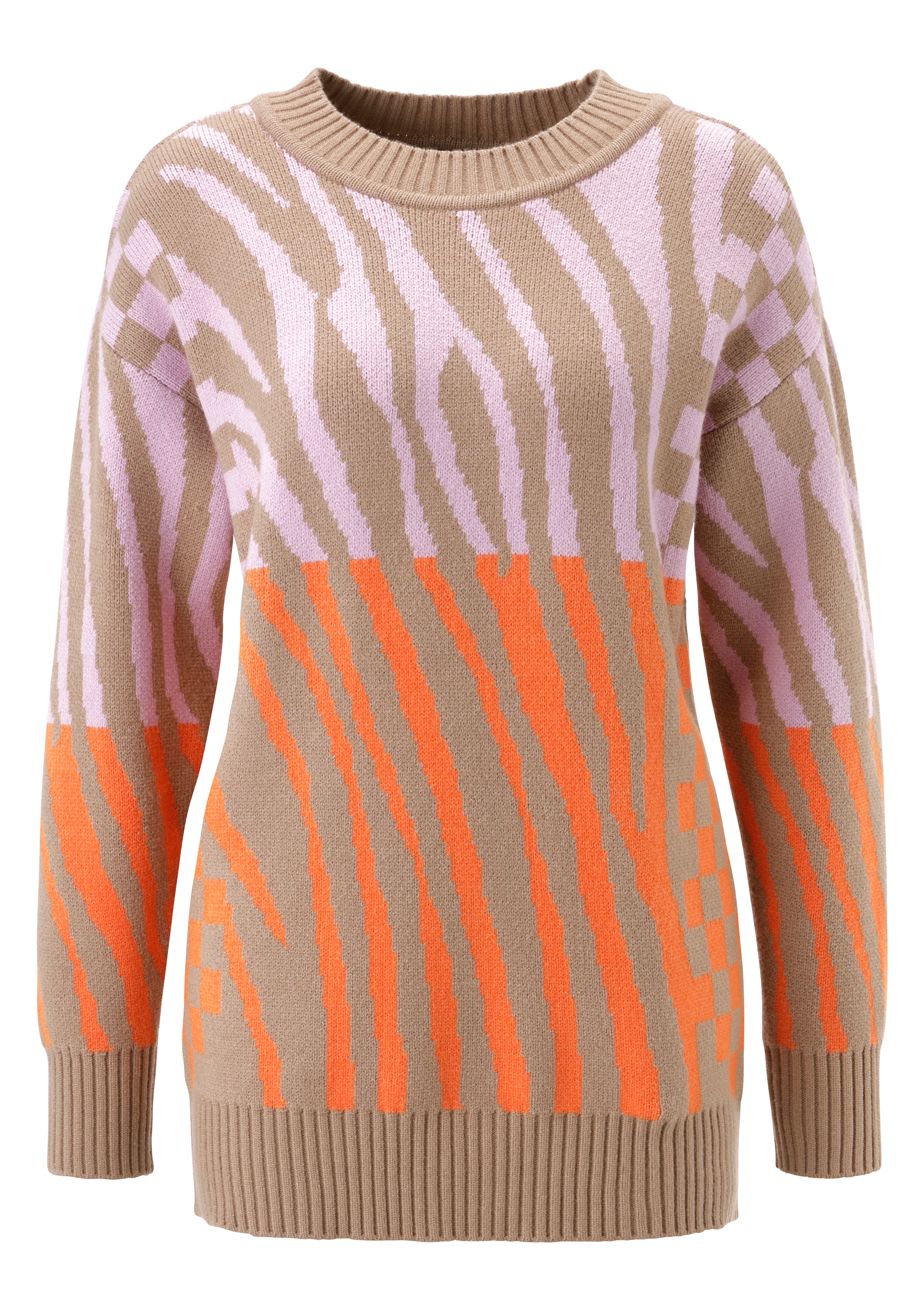 Aniston SELECTED Strickpullover mit fantasievoller Animal-Musterung - NEUE KOLLEKTION