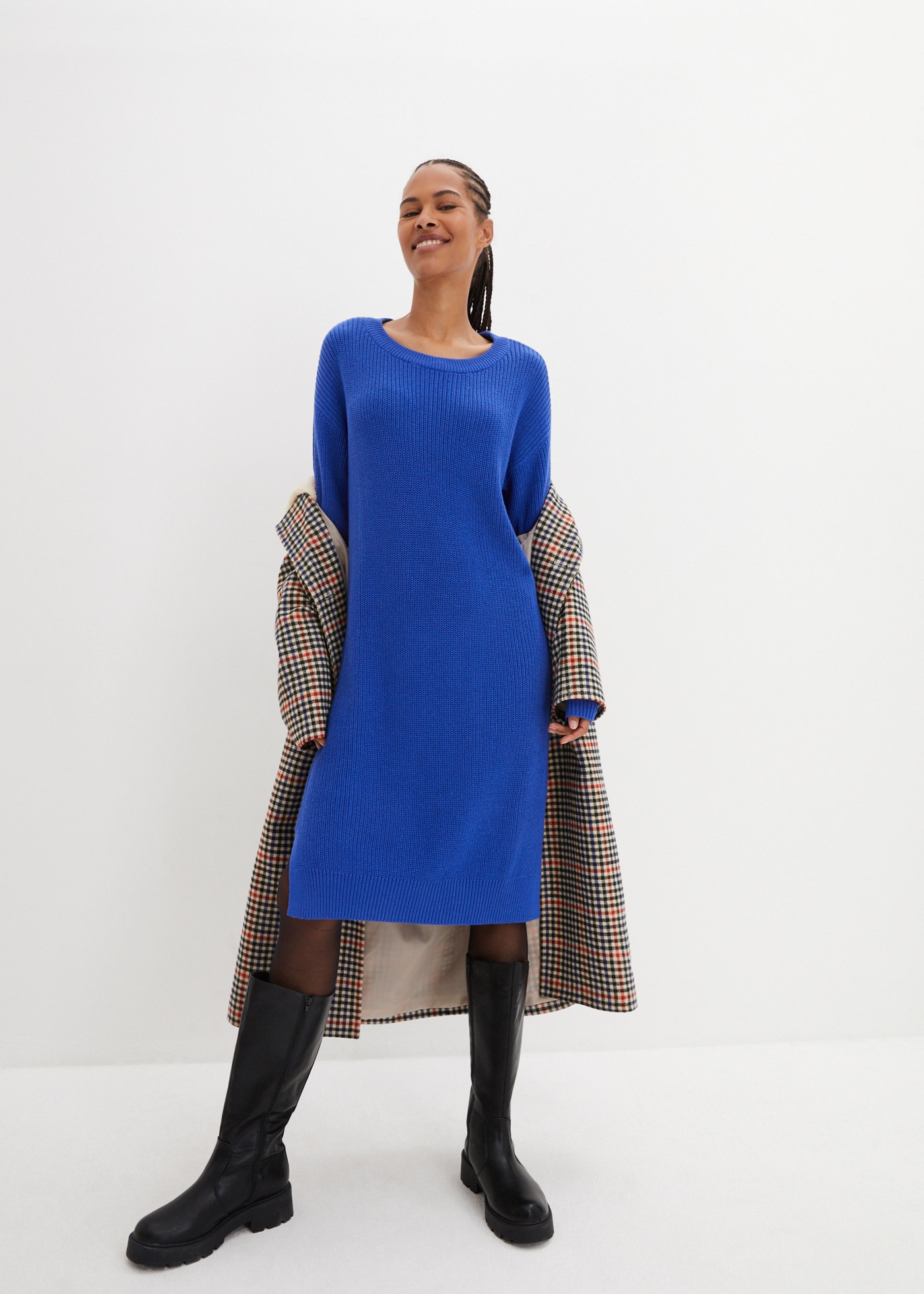 Image of bonprix Strickkleid Oversize-Rippstrick, bequeme Passform, seitliche Schlitze