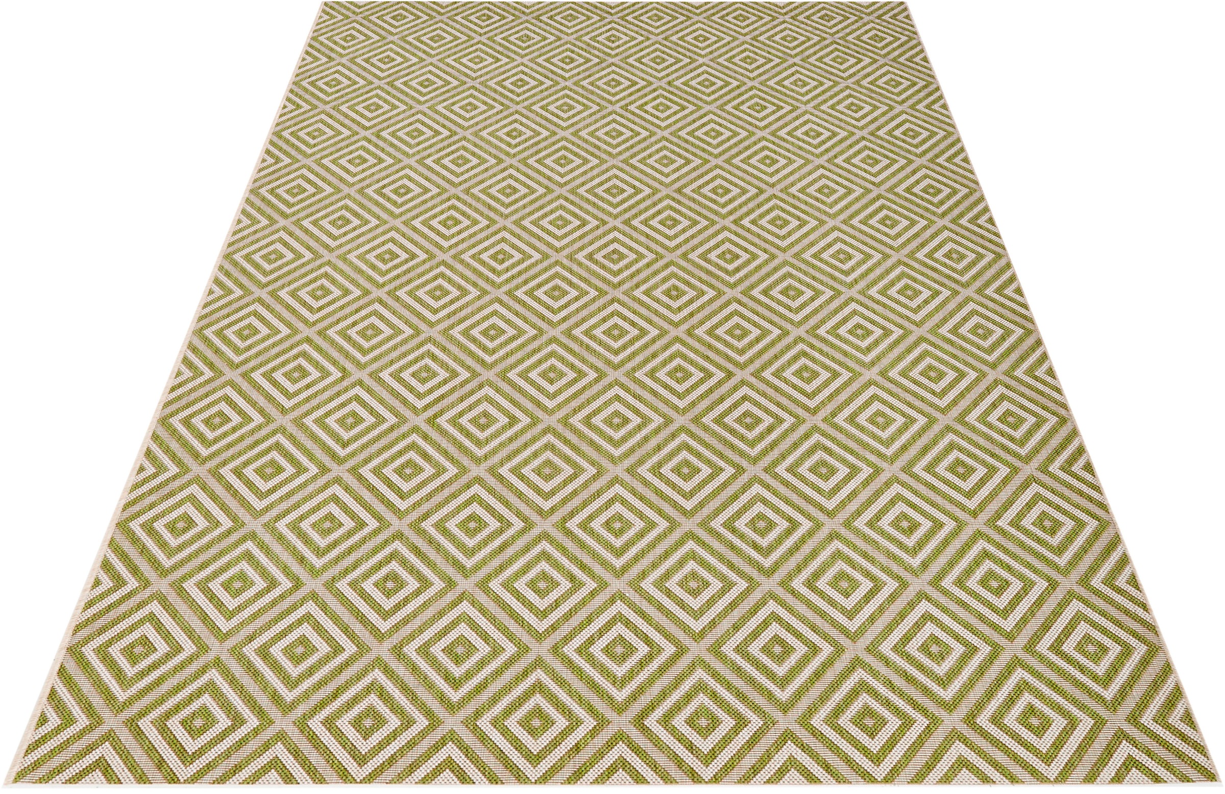 Image of NORTHRUGS Teppich »Karo«, rechteckig, 8 mm Höhe, In-und Outdoor geeignet, Geometrisches Design, Wohnzimmer, Balkon, Terrasse, Robust, Pflegeleicht, Flachgewebe bei Ackermann Versand Schweiz