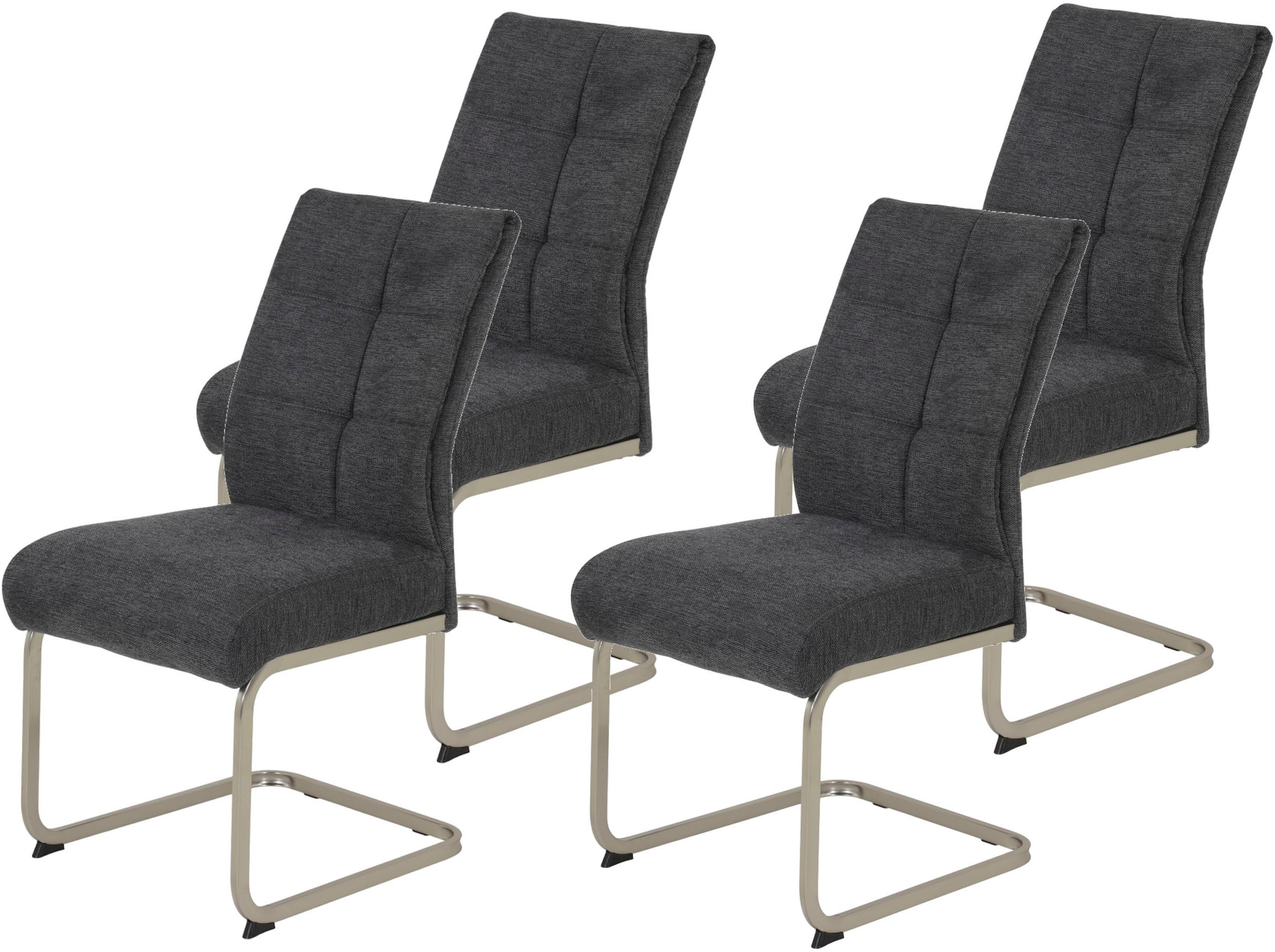 Image of HELA Freischwinger "Ines" (Set) 4 Stk.bequeme Sitzbreite und Federkern Polsterung