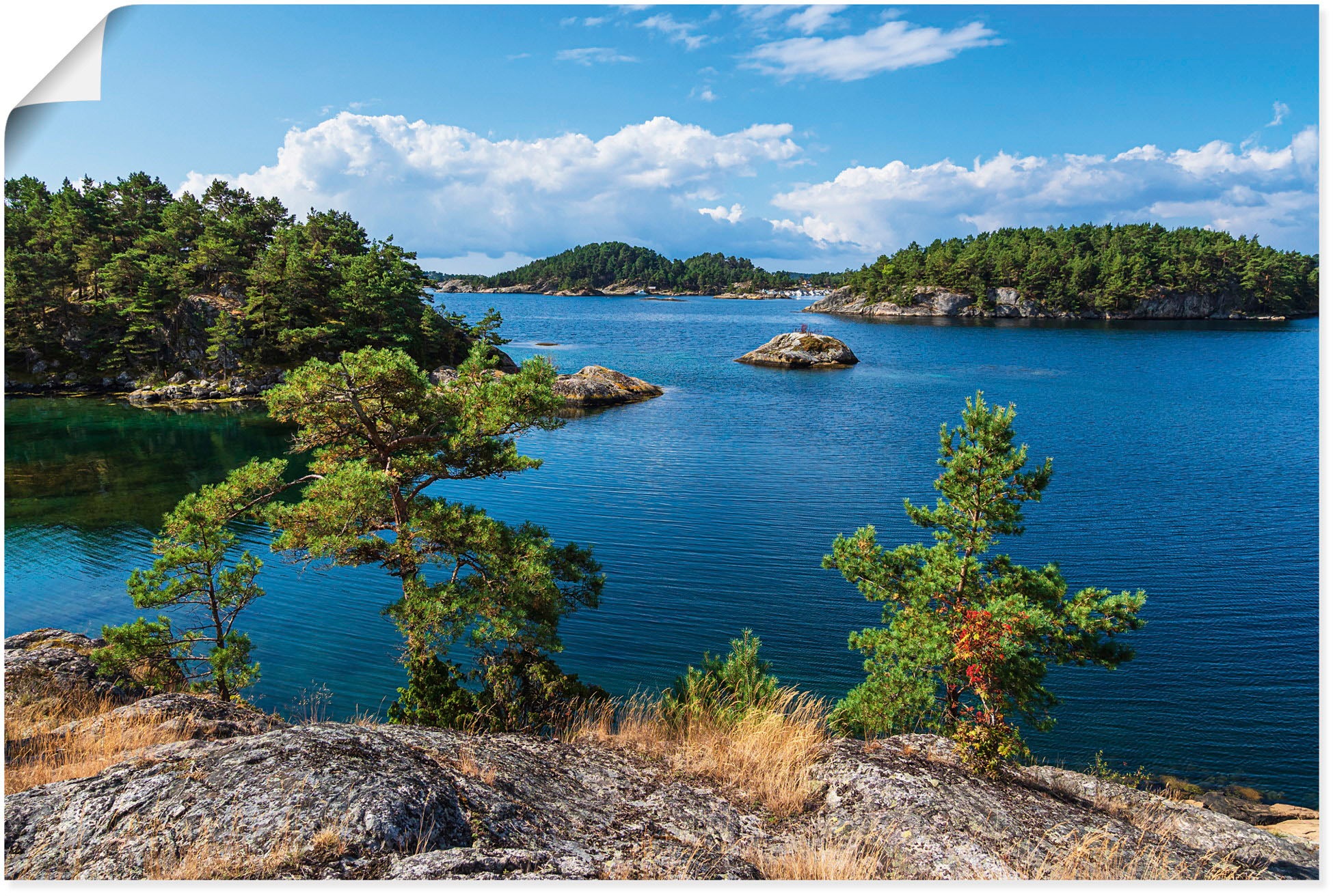 Image of Artland Wandbild »Landschaft, Halbinsel Riveneset Norwegen«, Küstenbilder, (1 St.), in vielen Grössen & Produktarten - Alubild / Outdoorbild für den Aussenbereich, Leinwandbild, Poster, Wandaufkleber / Wandtattoo auch für Badezimmer geeignet bei Ackermann