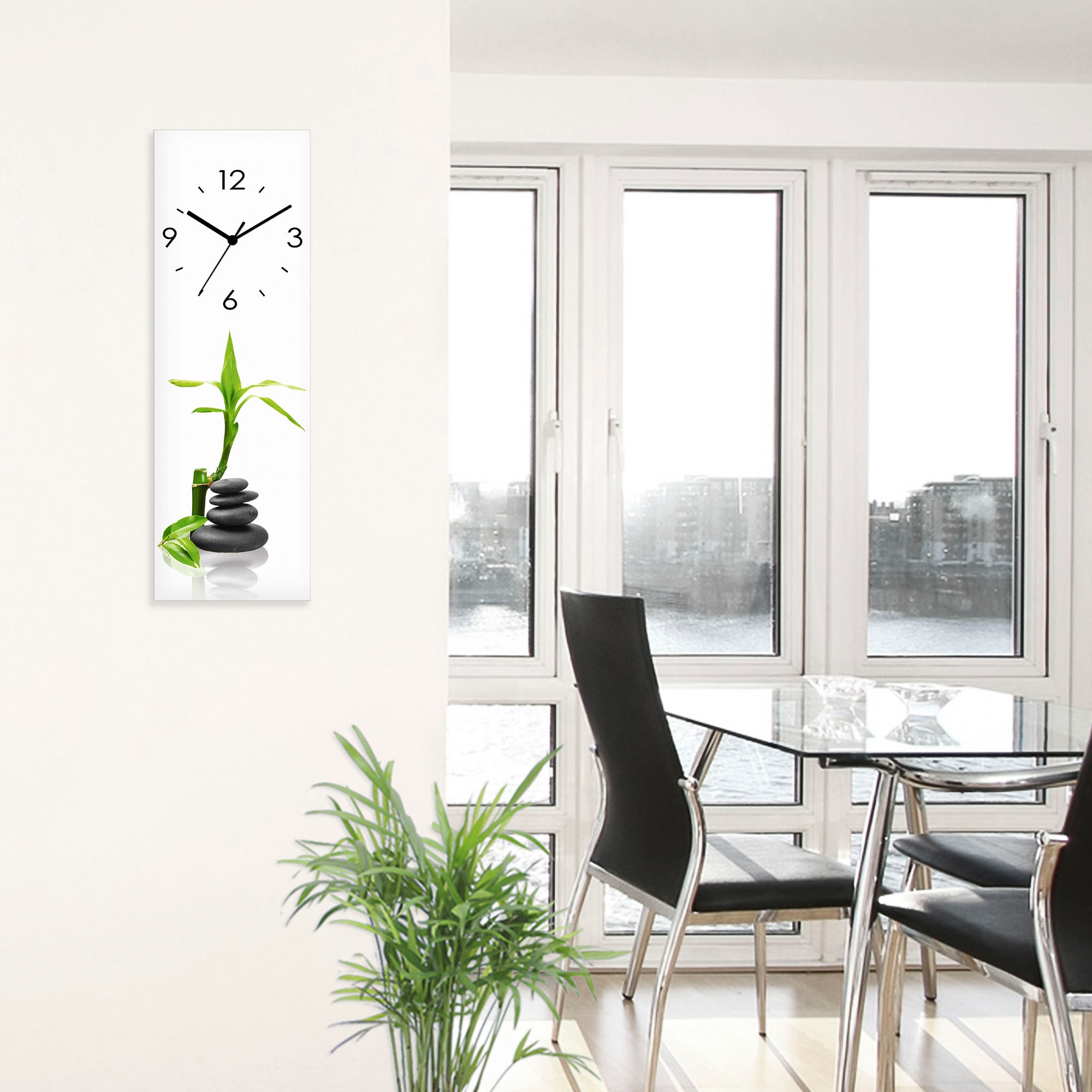 Artland Wanduhr »Spa Konzept Basaltsteine« wahlweise mit Quarz- oder Funkuhrwerk, lautlos ohne Tickgeräusche