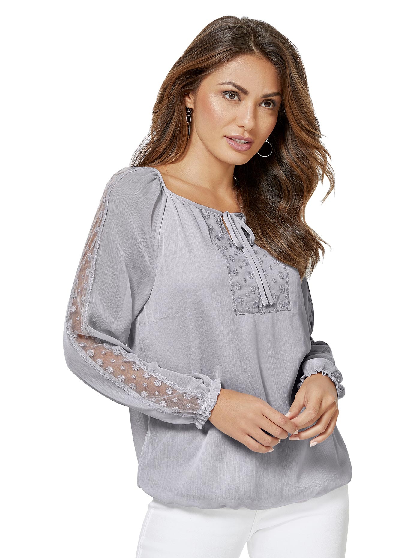 Bluse mit filigraner Spitze