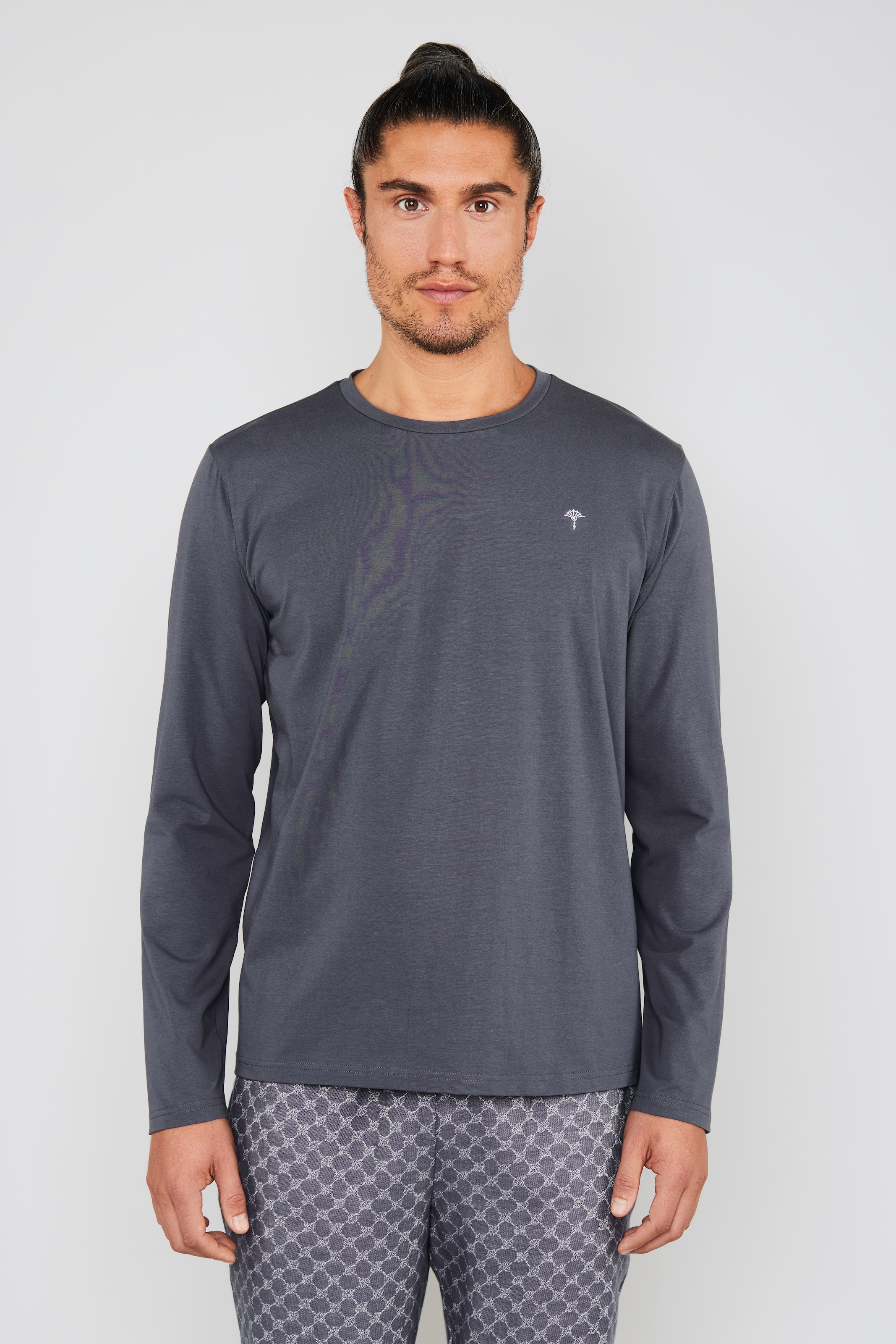 Image of JOOP Pyjamaoberteil Rundhalsausschnitt, Langarm, Bauwoll-Mix, Regular Fit