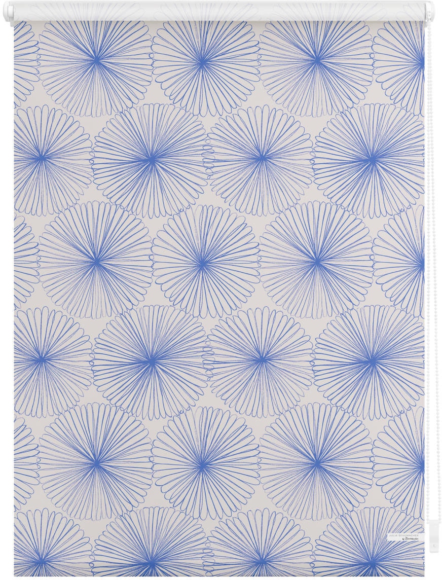 LICHTBLICK ORIGINAL Seitenzugrollo »Rollo Klemmfix, ohne Bohren, blickdicht, Flower wheel - Blau«, blickdicht, Sichtschutz-Blendschutz, freihängend