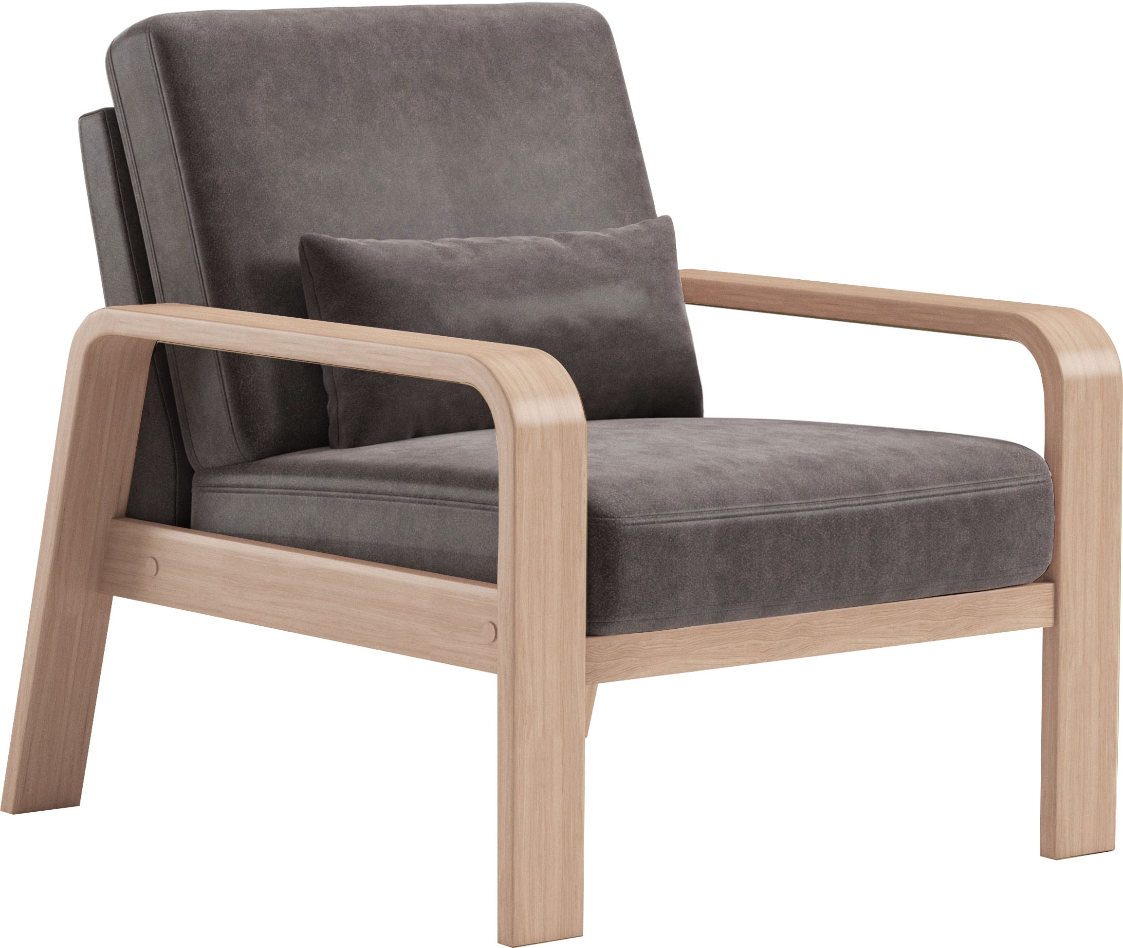 sit&more Fauteuil »Kolding« Armlehnen aus Buchenholz in natur, verschiedene Bezüge und Farben