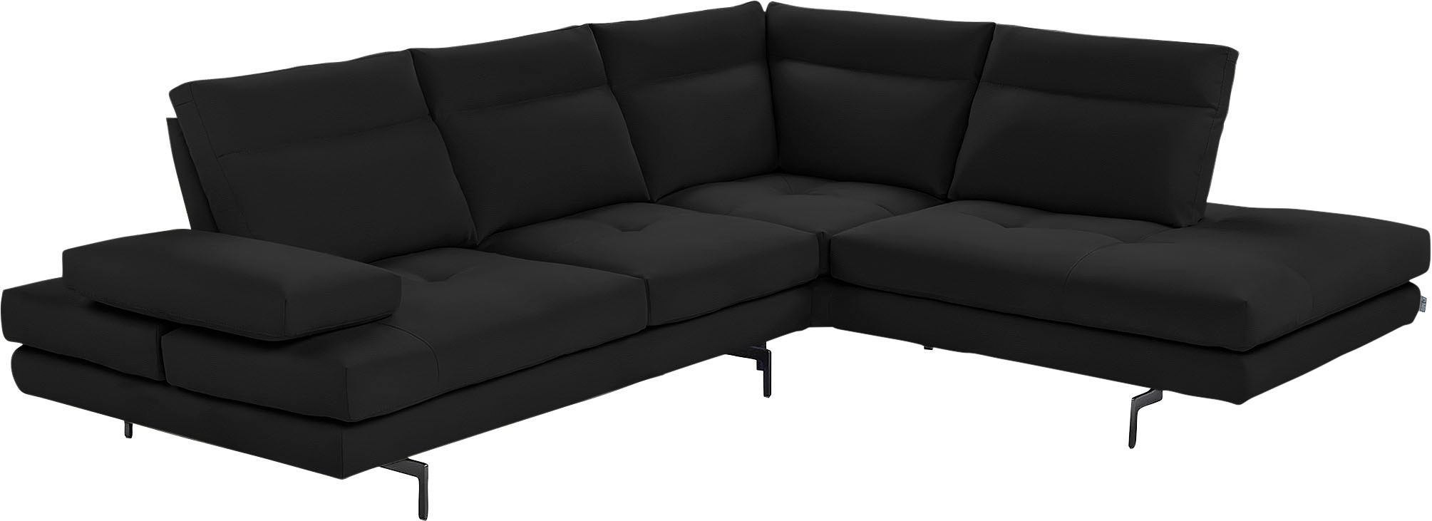 Image of CALIA ITALIA Ecksofa "Toby Wing, B/T: 288/232 cm, Designsofa mit sensationellem Sitzkomfort" L-Form, Sitztiefenverstellung, funktionale Ecke, Füsse in schwarz matt
