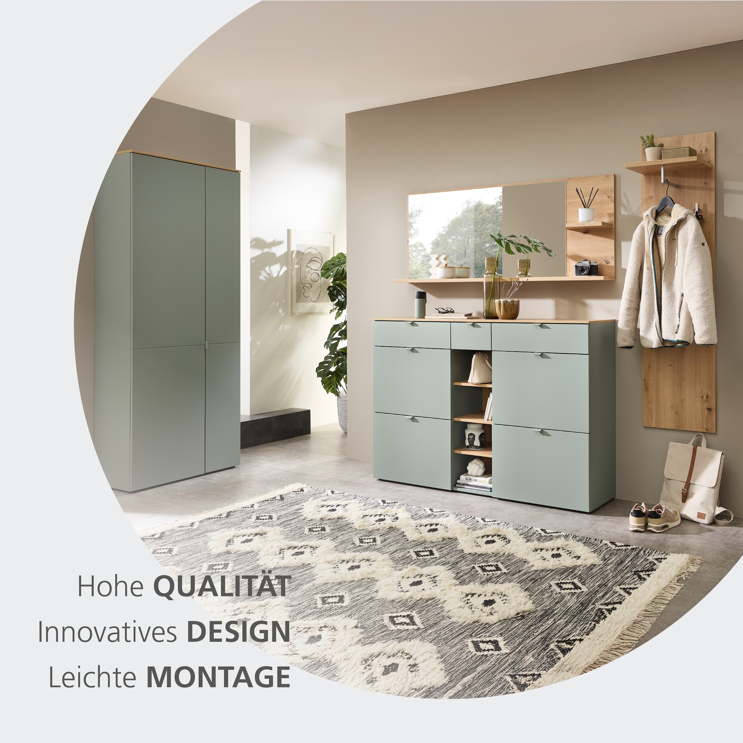 Innostyle Garderoben-Set »Bari Garderobenprogarmm, BxHxT 208x202x38 cm« Set, 3 Stk. tlg.