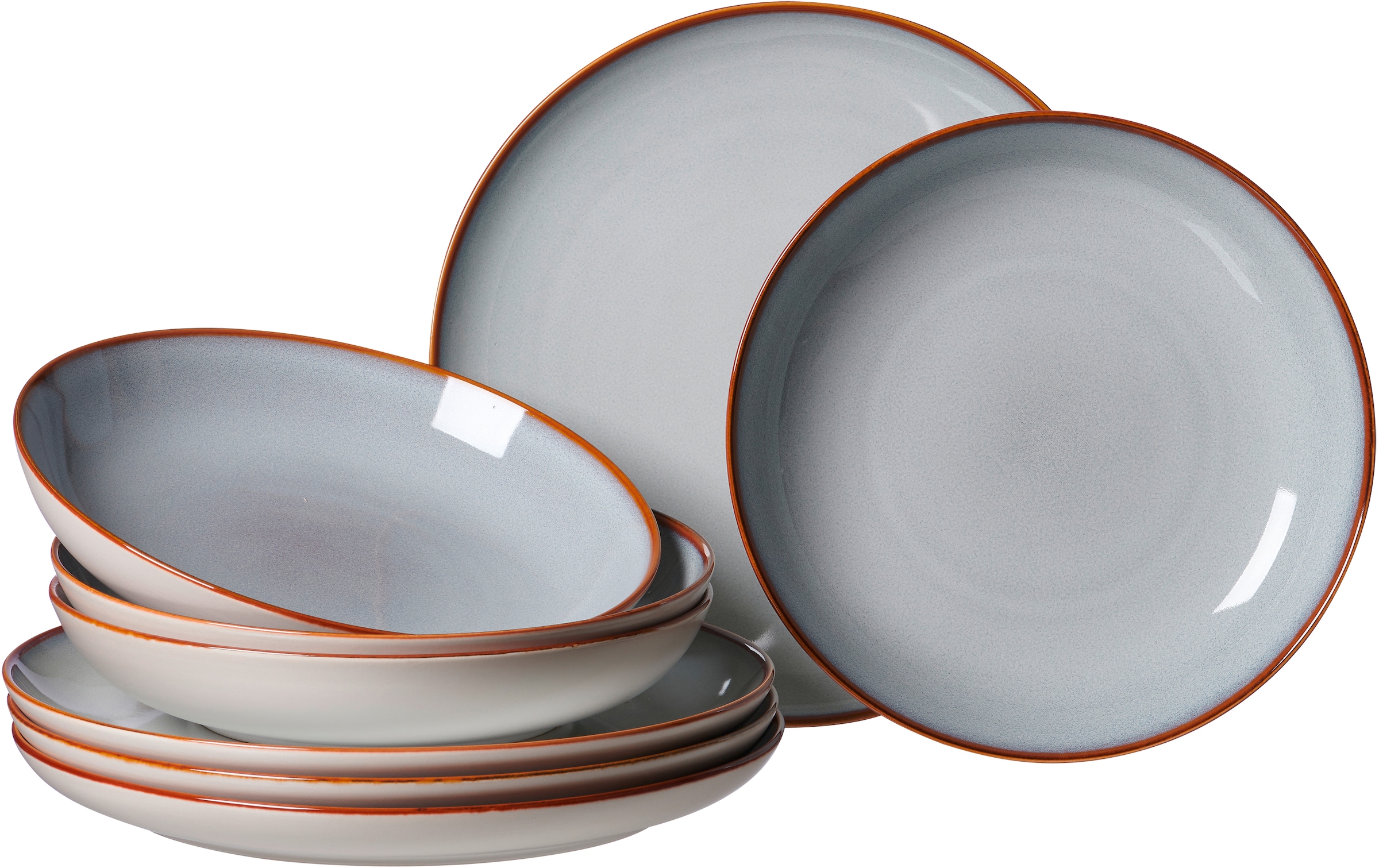 Image of Ritzenhoff & Breker Tafelservice "Teller Set, Geschirr-Set Portofino" Reaktivglasur, jedes Stück ein Unikat, 8 Teile, für 4 Personen