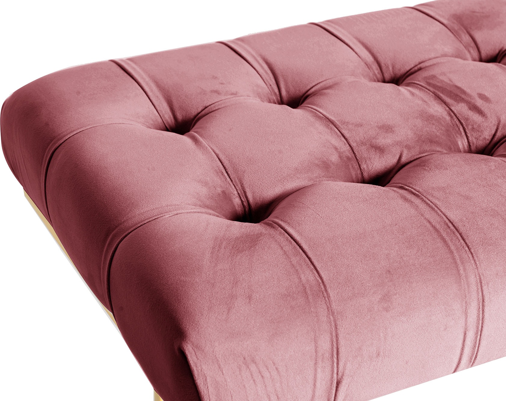 Kayoom Banc »Rarity 225, Edler Touch durch goldenes Gestell« 1 cuis tlg. eckig, samtweich, gesteppt, mit Zierknöpfen, Edelstahlgestell