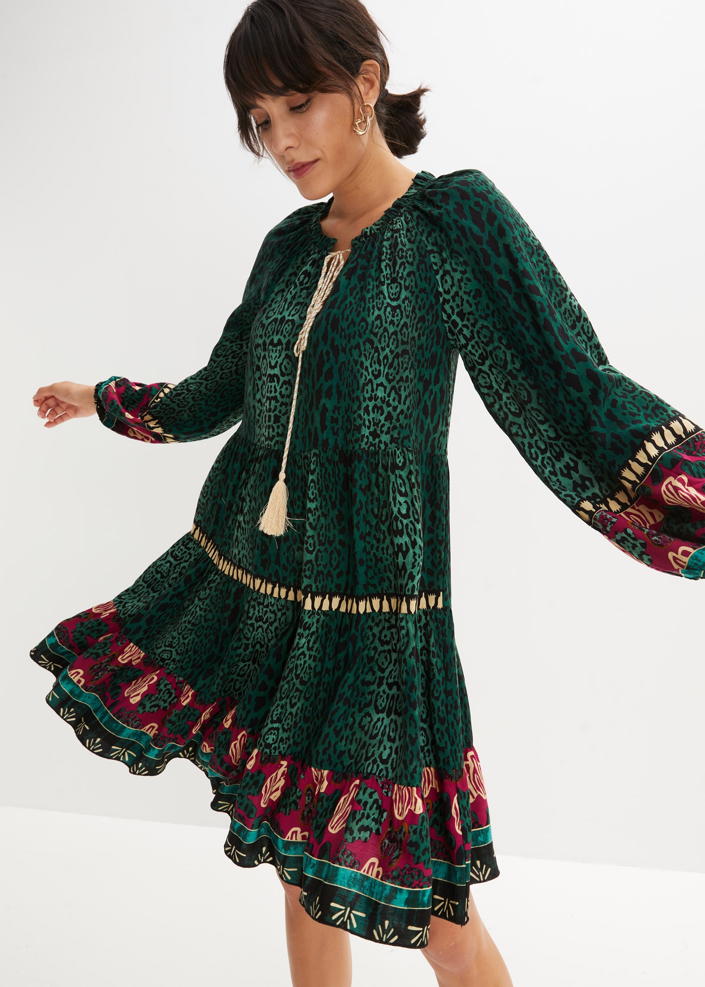 Image of bonprix Tunikakleid "Tunika-Kleid aus fliessender Viskose" für stilvollen Auftritt, aus fliessender Viskose, in A-Linie