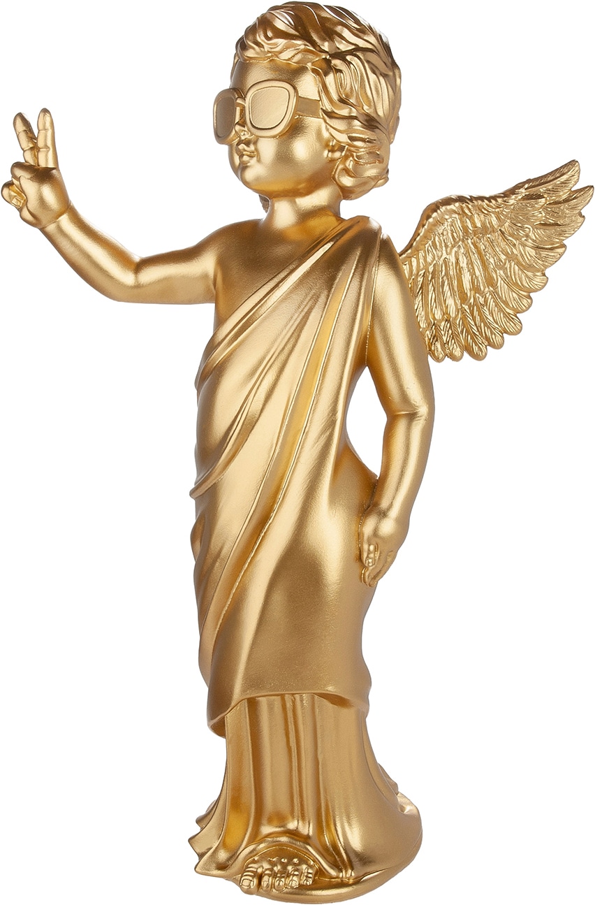 GILDE Skulptur »Figur Engel Gloria goldfarben« Engel Sonnenbrille trendige Deko witzige Figur Deko-Highlight
