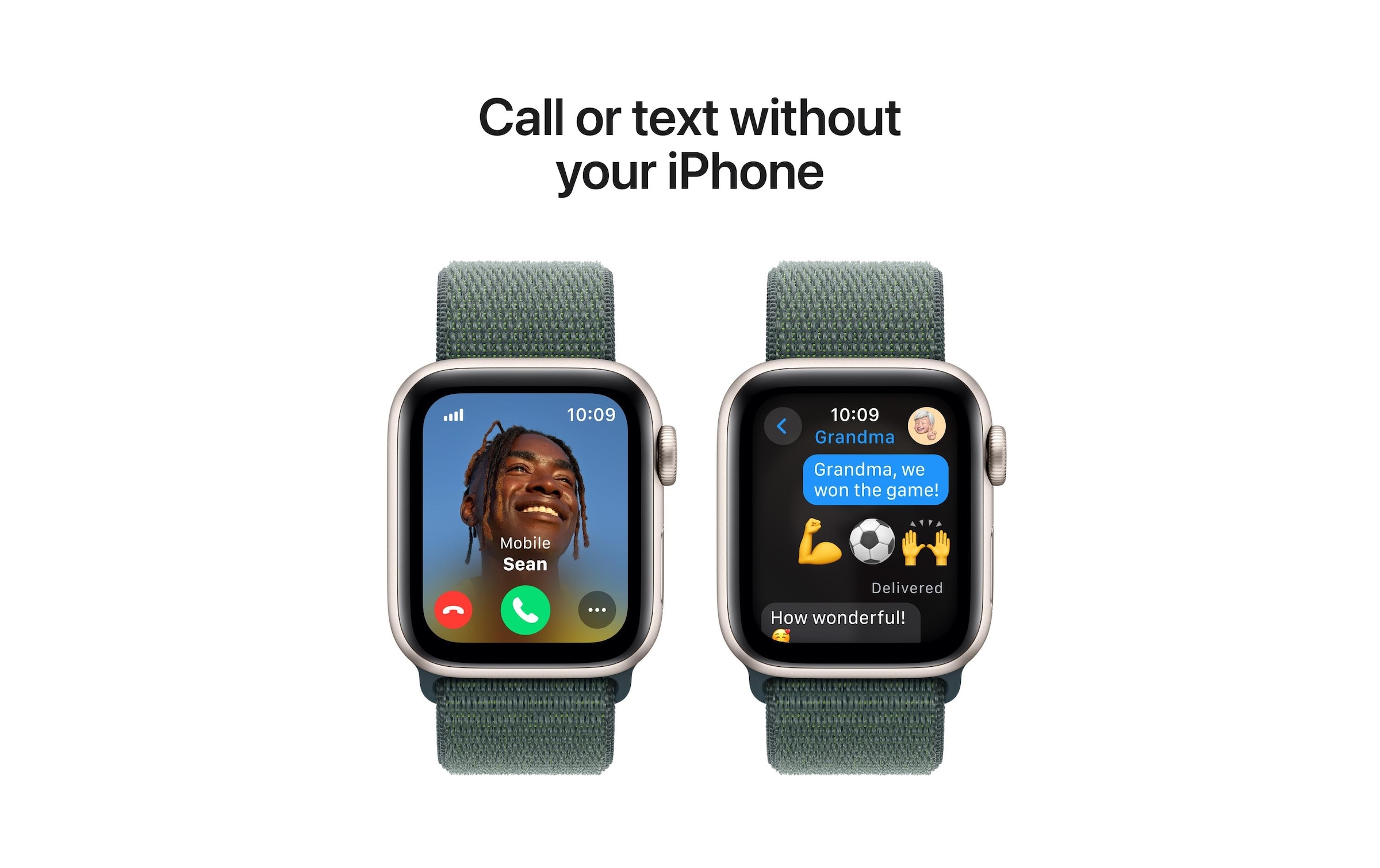 Apple Watch SE (2024), 40 mm, GPS + Cellular, Sport Loop, Polarsstern