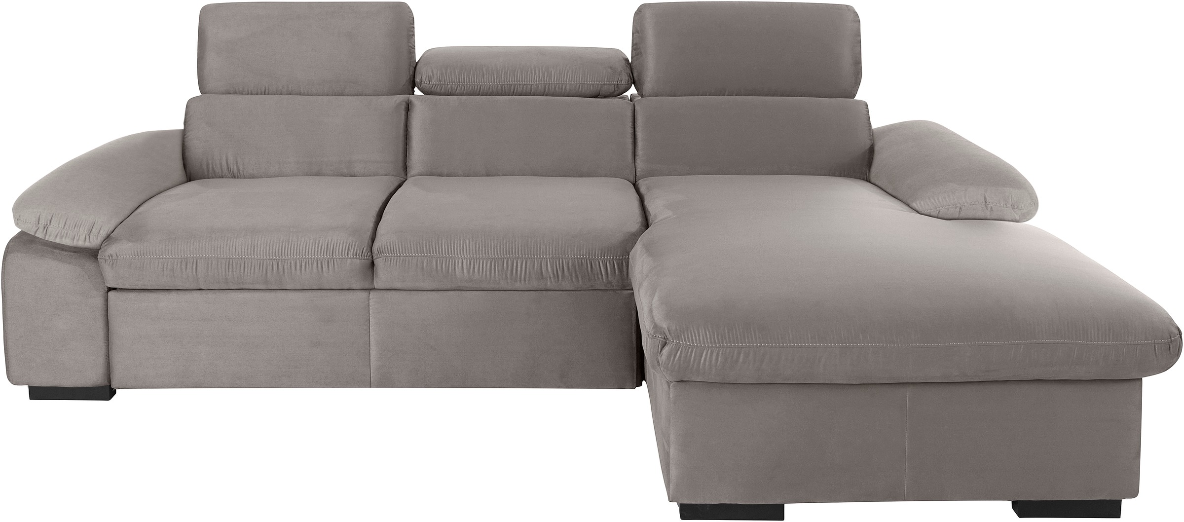 COTTA Ecksofa »Lola L-Form mit Kopfteilfunktion & Hocker«, (Set, mit Hocker), wahlweise mit Bettfunktion, Bettkasten & Armteilverstellung